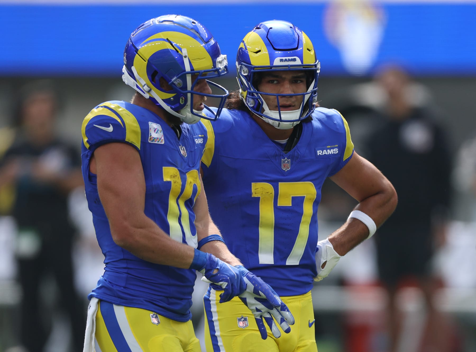 Rams WRs Cooper Kupp (left) and Puka Nacua
