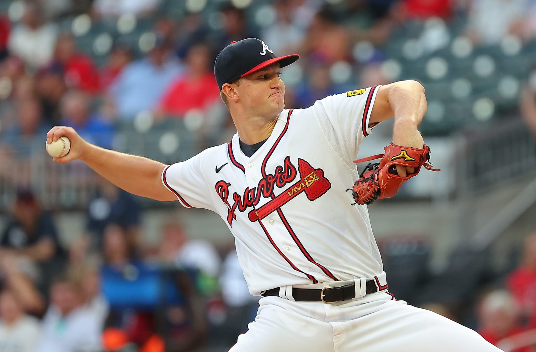ATLANTA, GEORGIA - SEPTEMBER 05:  Michael Soroka #40 of the Atlanta Braves pitches in the first inning against the St. Louis Cardinalsat Truist Park on September 05, 2023 in Atlanta, Georgia. (Photo by Kevin C. Cox/Getty Images)