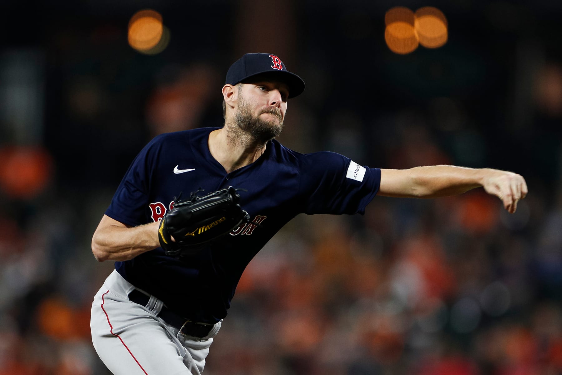 BALTIMORE, MARYLAND - SEPTEMBER 28: Chris Sale #41 of the Boston Red Sox pitches in the fifth inning against the Baltimore Orioles at Oriole Park at Camden Yards on September 28, 2023 in Baltimore, Maryland. (Photo by Brandon Sloter/Image Of Sport/Getty Images)