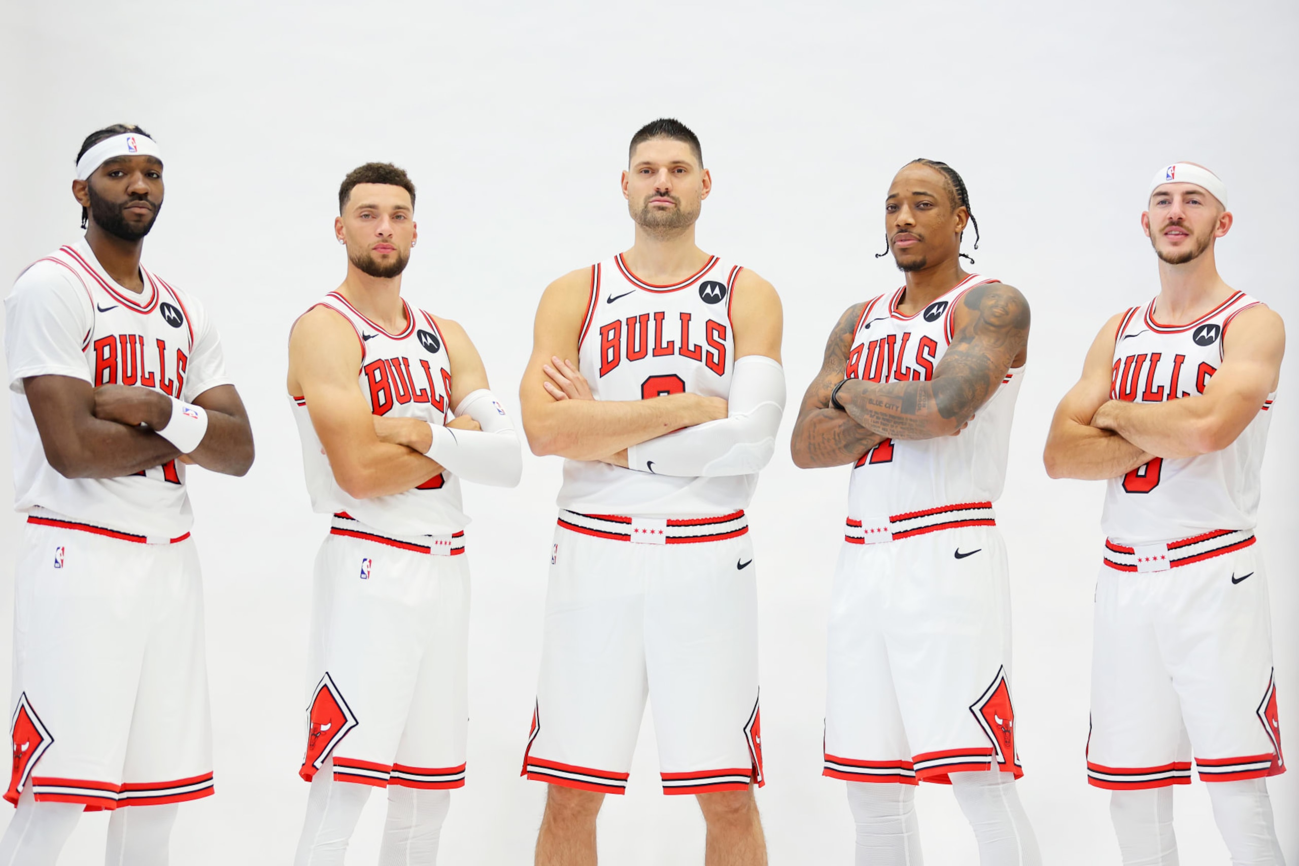 Patrick Williams, Zach LaVine, Nikola VuÄeviÄ, DeMar DeRozan and Alex Caruso Patrick Williams, Zach LaVine, Nikola VuÄeviÄ, DeMar DeRozan and Alex Caruso