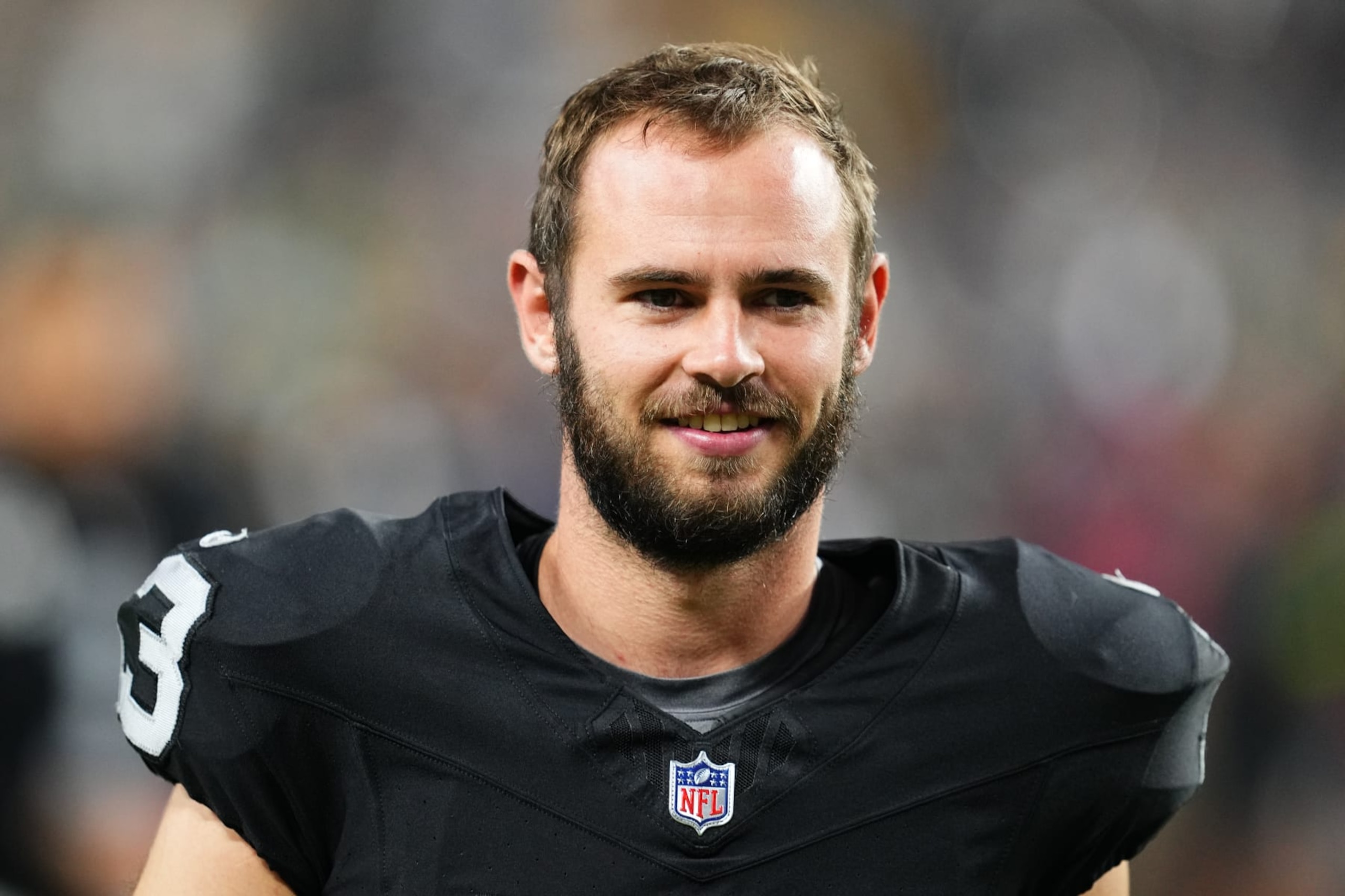 LAS VEGAS, NEVADA - OCTOBER 09: Wide receiver Hunter Renfrow #13 of the Las Vegas Raiders exits the field after a game against the Green Bay Packers at Allegiant Stadium on October 09, 2023 in Las Vegas, Nevada. The Raiders defeated the Packers 17-13. (Photo by Chris Unger/Getty Images)