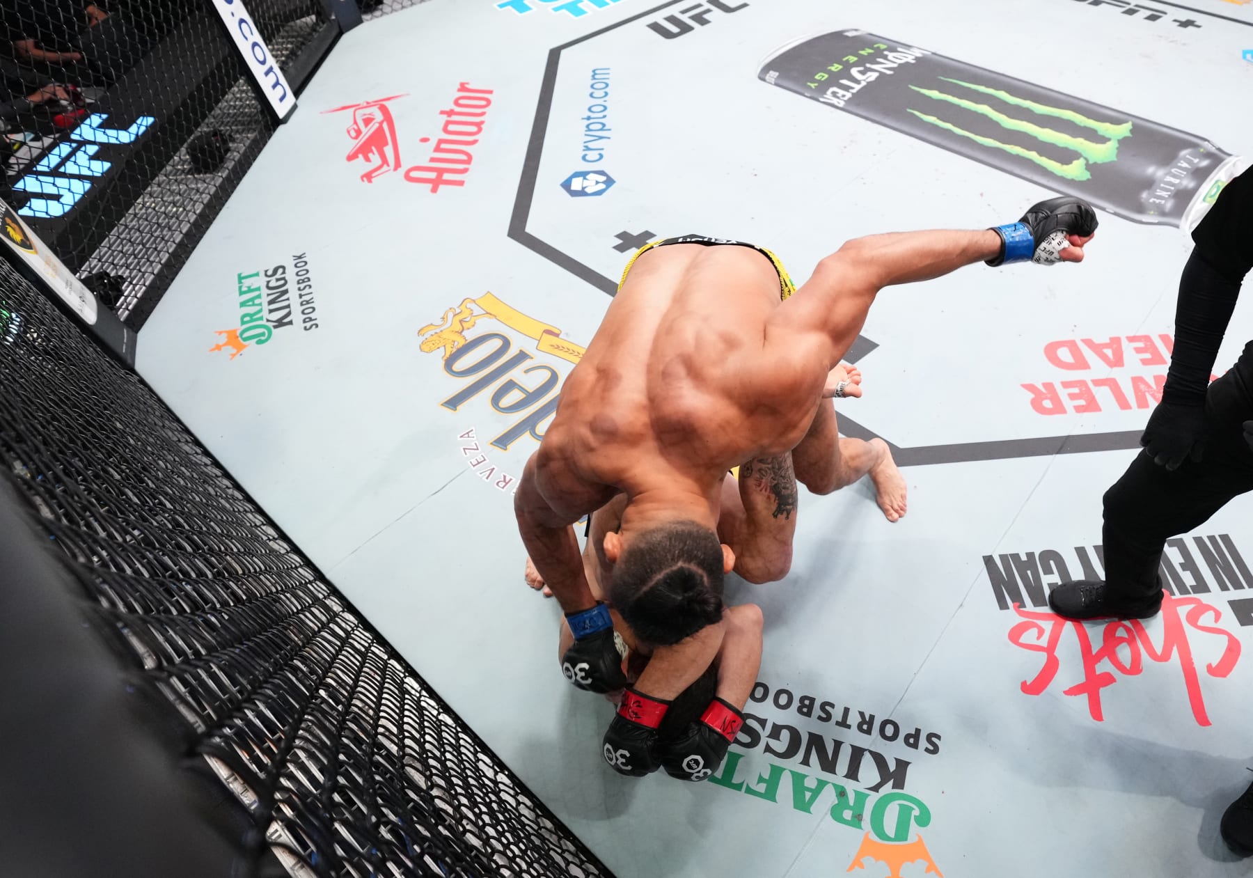 LAS VEGAS, NEVADA - OCTOBER 14: Michel Pereira of Brazil punches Andre Petroski in a middleweight fight during the UFC Fight Night event at UFC APEX on October 14, 2023 in Las Vegas, Nevada. (Photo by Chris Unger/Zuffa LLC via Getty Images)