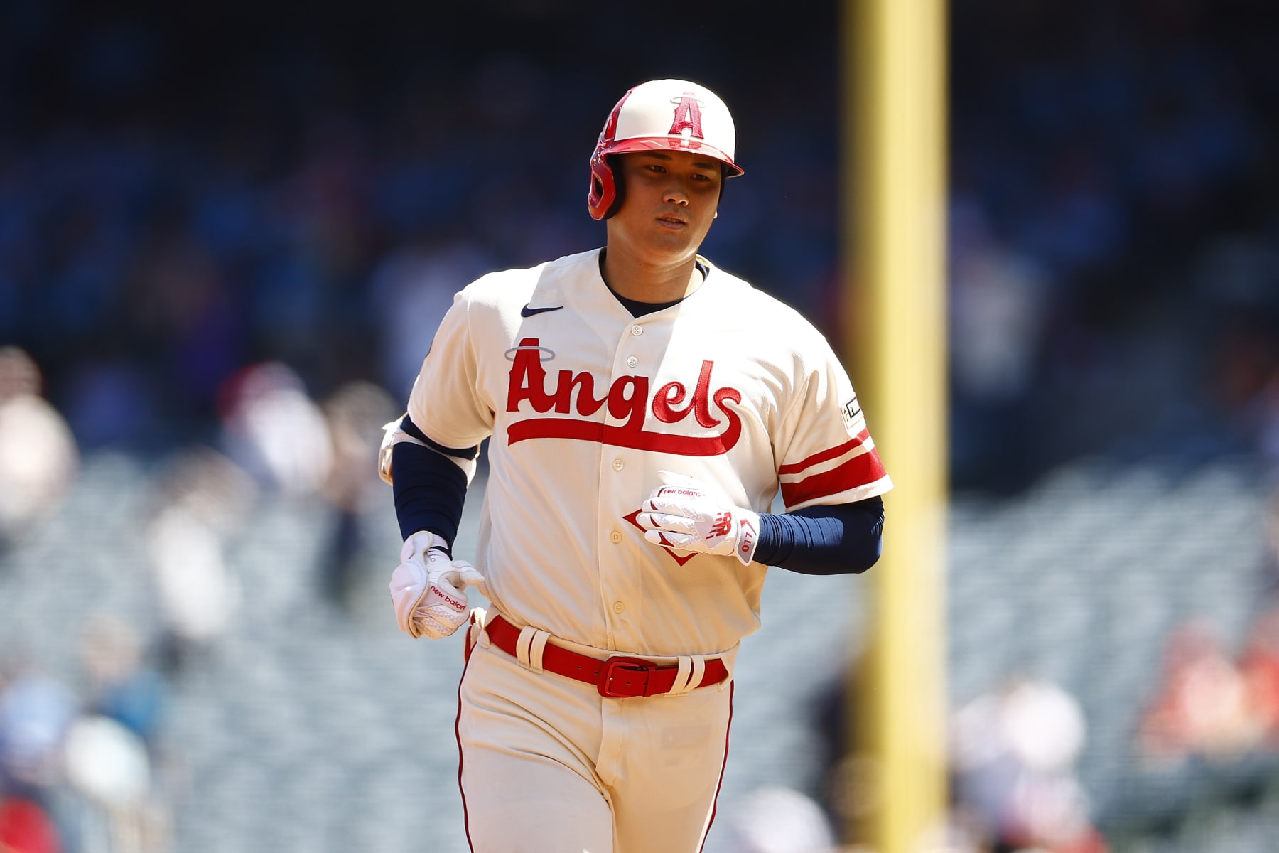 Shohei Ohtani at Angel Stadium of Anaheim in Aug. 2023