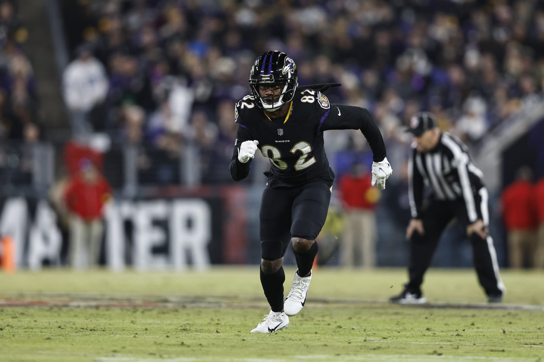 BALTIMORE, MARYLAND - JANUARY 01: Sammy Watkins #82 of the Baltimore Ravens runs during an NFL football game between the Baltimore Ravens and the Pittsburgh Steelers at M&T Bank Stadium on January 01, 2023 in Baltimore, Maryland. (Photo by Michael Owens/Getty Images)