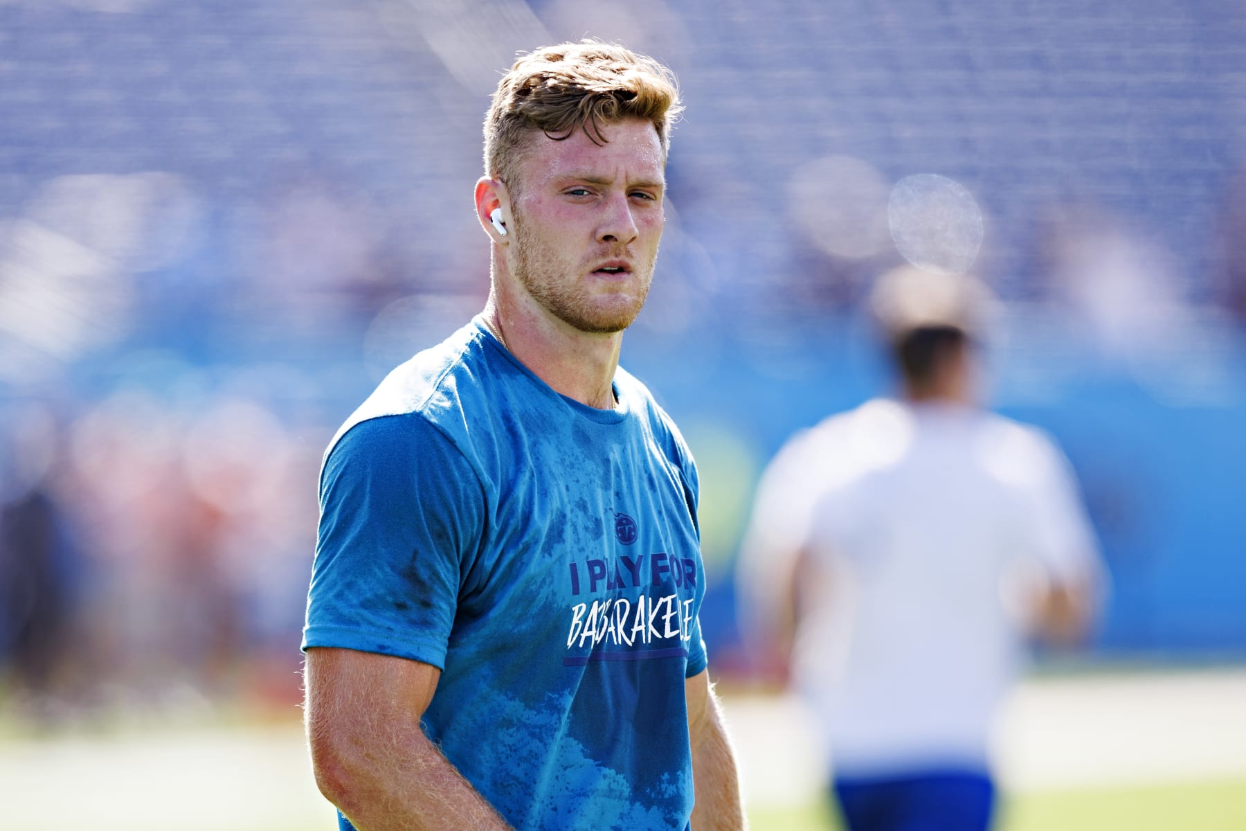 NASHVILLE, TENNESSEE - OCTOBER 1:  Will Levis #8 of the Tennessee Titans warms up before the game against the Cincinnati Bengals at Nissan Stadium on October 1, 2023 in Nashville, Tennessee.  The Titans defeated the Bengals 27-3.  (Photo by Wesley Hitt/Getty Images)