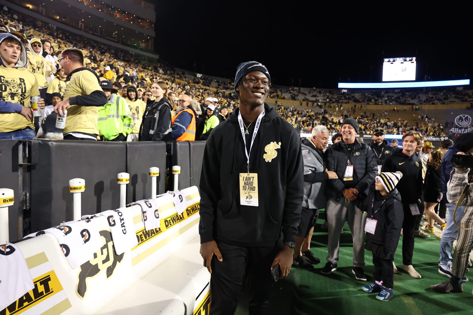 College Football: Football recruit Antwann Hill looks on from the sideline during the Colorado vs Stanford game at Folsom Field. 
Boulder, CO 10/13/2023 
CREDIT: Jamie Schwaberow (Photo by Jamie Schwaberow/Sports Illustrated via Getty Images) 
(Set Number: X164442)