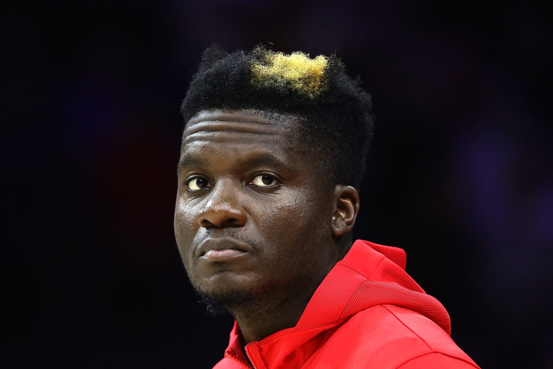 PHILADELPHIA, PENNSYLVANIA - OCTOBER 20: Clint Capela #15 of the Atlanta Hawks looks on before playing against the Philadelphia 76ers at the Wells Fargo Center on October 20, 2023 in Philadelphia, Pennsylvania. NOTE TO USER: User expressly acknowledges and agrees that, by downloading and or using this photograph, User is consenting to the terms and conditions of the Getty Images License Agreement. (Photo by Tim Nwachukwu/Getty Images)