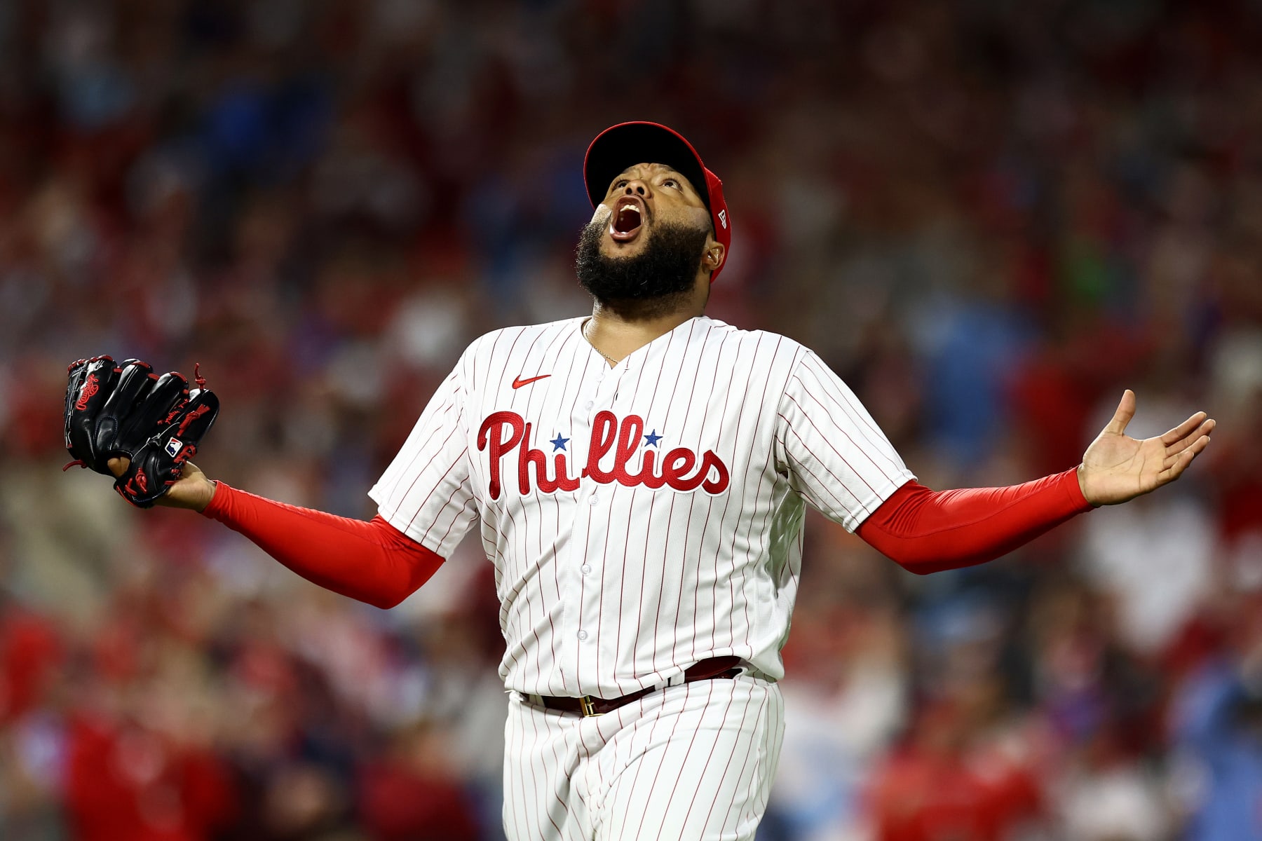 Philadelphia's Jose Alvarado has appeared in seven games this postseason without allowing a run of his own to score.