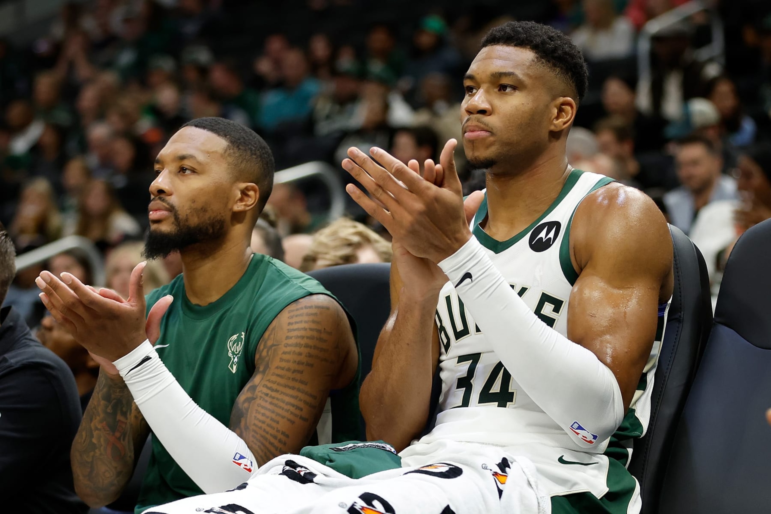 Damian Lillard and Giannis Antetokounmpo Damian Lillard and Giannis Antetokounmpo