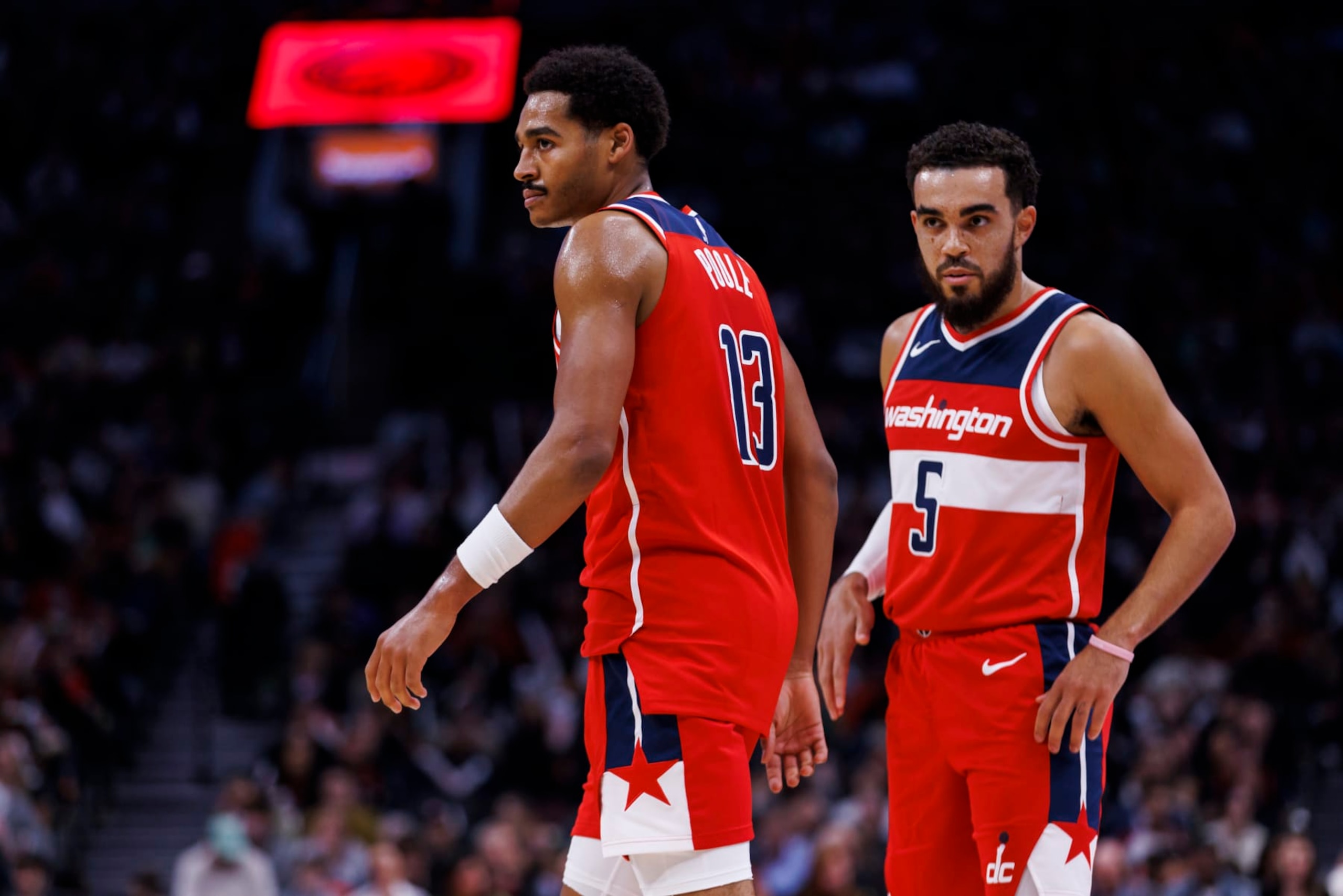 Jordan Poole and Tyus Jones Jordan Poole and Tyus Jones