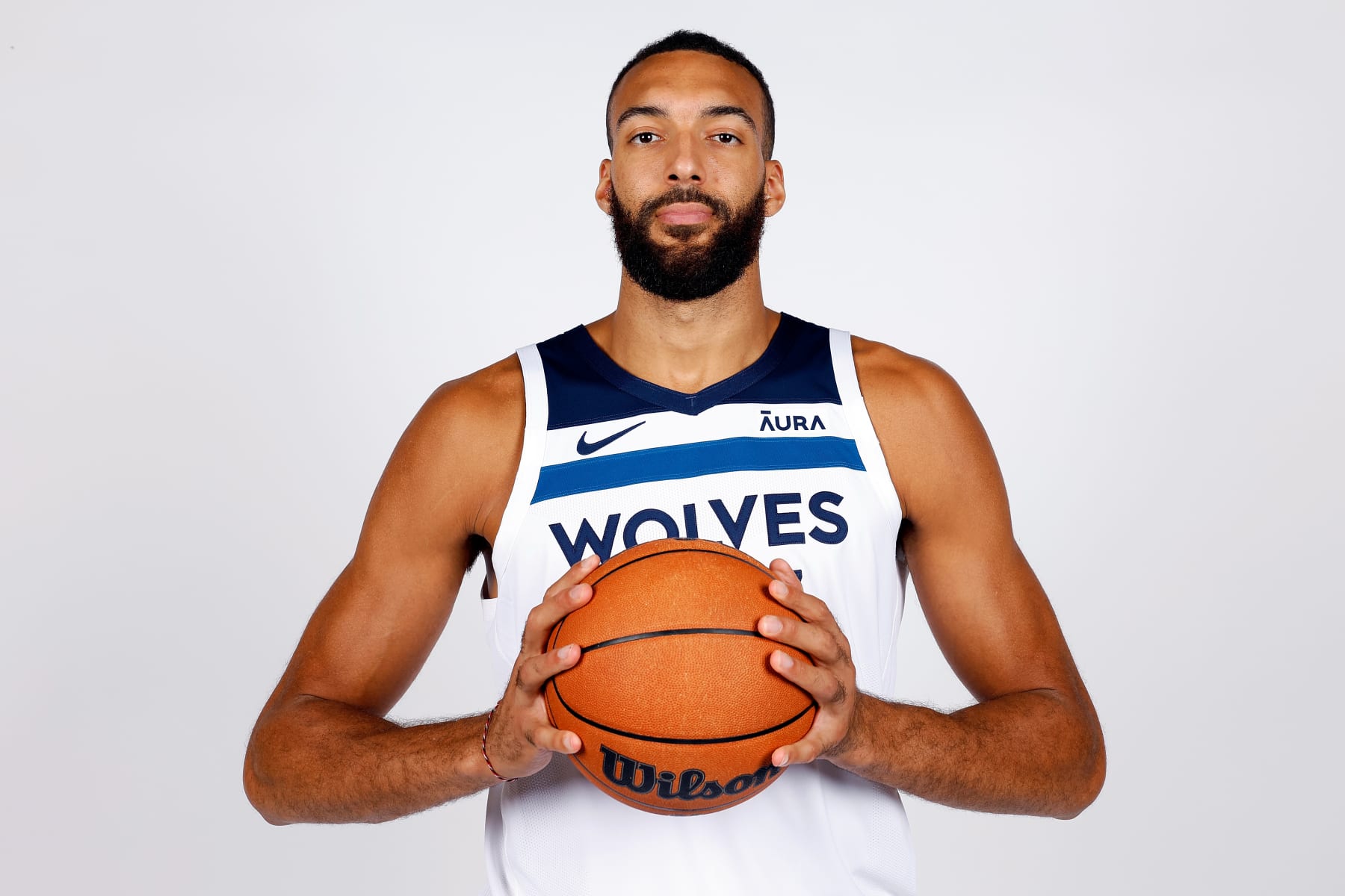 MINNEAPOLIS, MINNESOTA - SEPTEMBER 28: Rudy Gobert #27 of the Minnesota Timberwolves poses for a portrait during media day at Target Center on September 28, 2023 in Minneapolis, Minnesota. (Photo by David Berding/Getty Images)