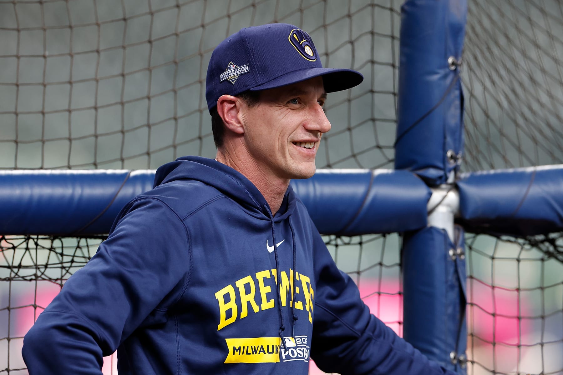 MILWAUKEE, WISCONSIN - OCTOBER 04: Craig Counsell #30 of the Milwaukee Brewers before the game against the Arizona Diamondbacks during Game Two of the Wild Card Series at American Family Field on October 04, 2023 in Milwaukee, Wisconsin. (Photo by John Fisher/Getty Images)