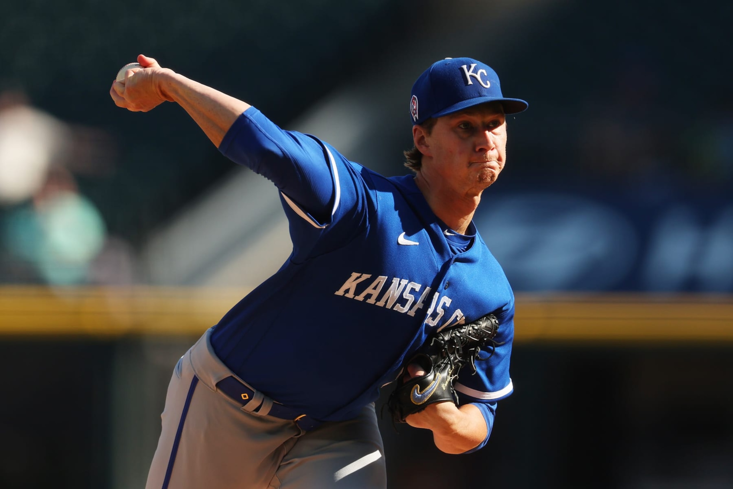 CHICAGO, ILLINOIS - SEPTEMBER 12: Brady Singer #51 of the Kansas City Royals delivers a pitch against the Chicago White Sox during the first inning at Guaranteed Rate Field on September 12, 2023 in Chicago, Illinois. (Photo by Michael Reaves/Getty Images) CHICAGO, ILLINOIS - SEPTEMBER 12: Brady Singer #51 of the Kansas City Royals delivers a pitch against the Chicago White Sox during the first inning at Guaranteed Rate Field on September 12, 2023 in Chicago, Illinois. (Photo by Michael Reaves/Getty Images)