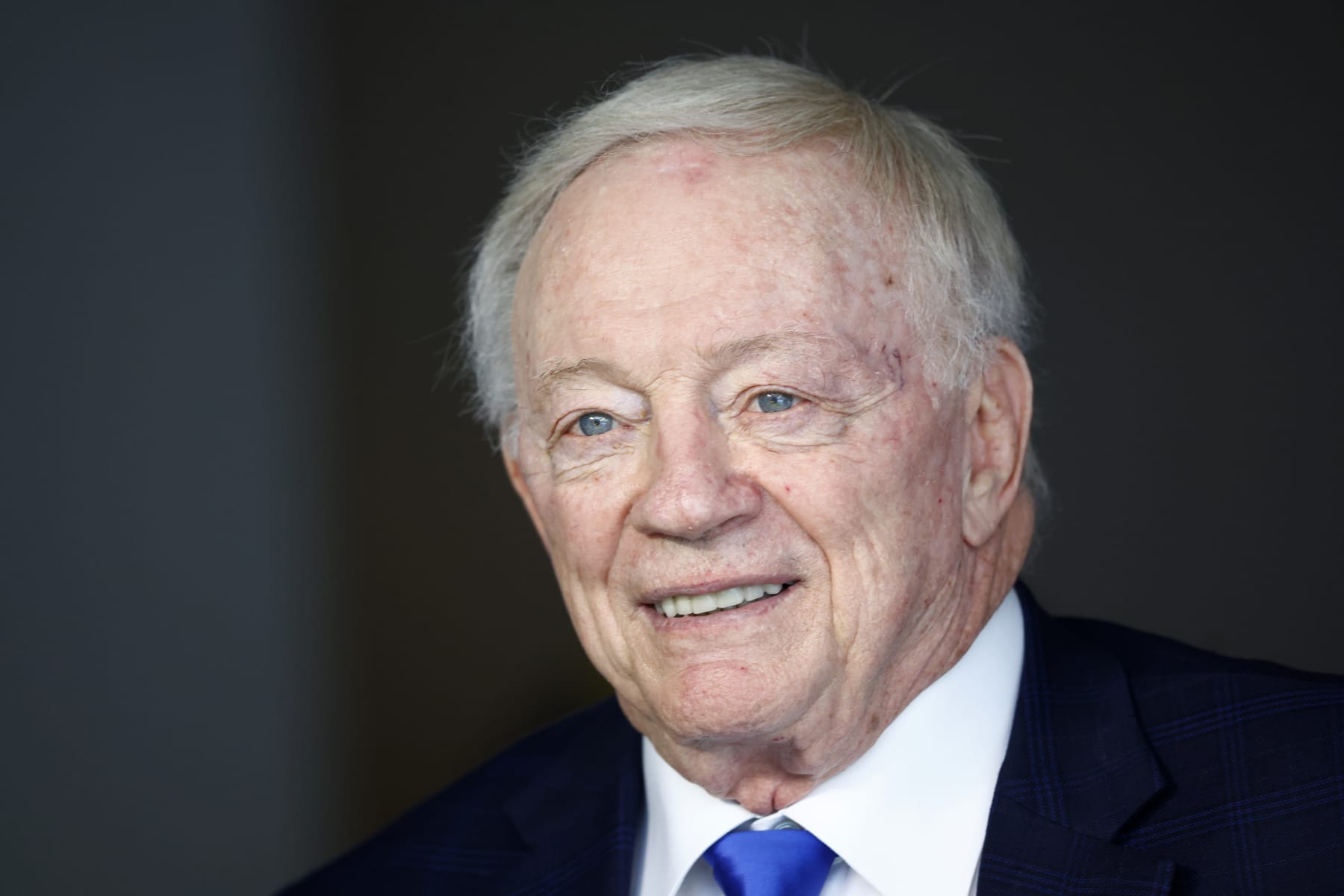 INGLEWOOD, CALIFORNIA - OCTOBER 16: Dallas Cowboys owner and general manager Jerry Jones looks on before the game between the Dallas Cowboys and the Los Angeles Chargers at SoFi Stadium on October 16, 2023 in Inglewood, California. (Photo by Ronald Martinez/Getty Images)
