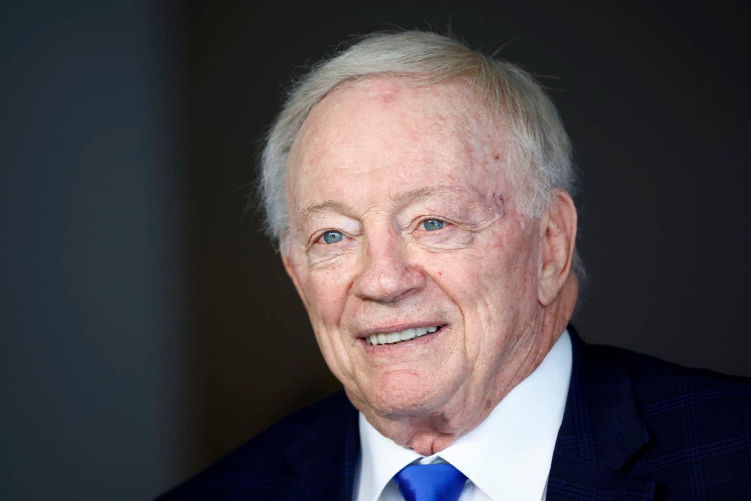 INGLEWOOD, CALIFORNIA - OCTOBER 16: Dallas Cowboys owner and general manager Jerry Jones looks on before the game between the Dallas Cowboys and the Los Angeles Chargers at SoFi Stadium on October 16, 2023 in Inglewood, California. (Photo by Ronald Martinez/Getty Images)