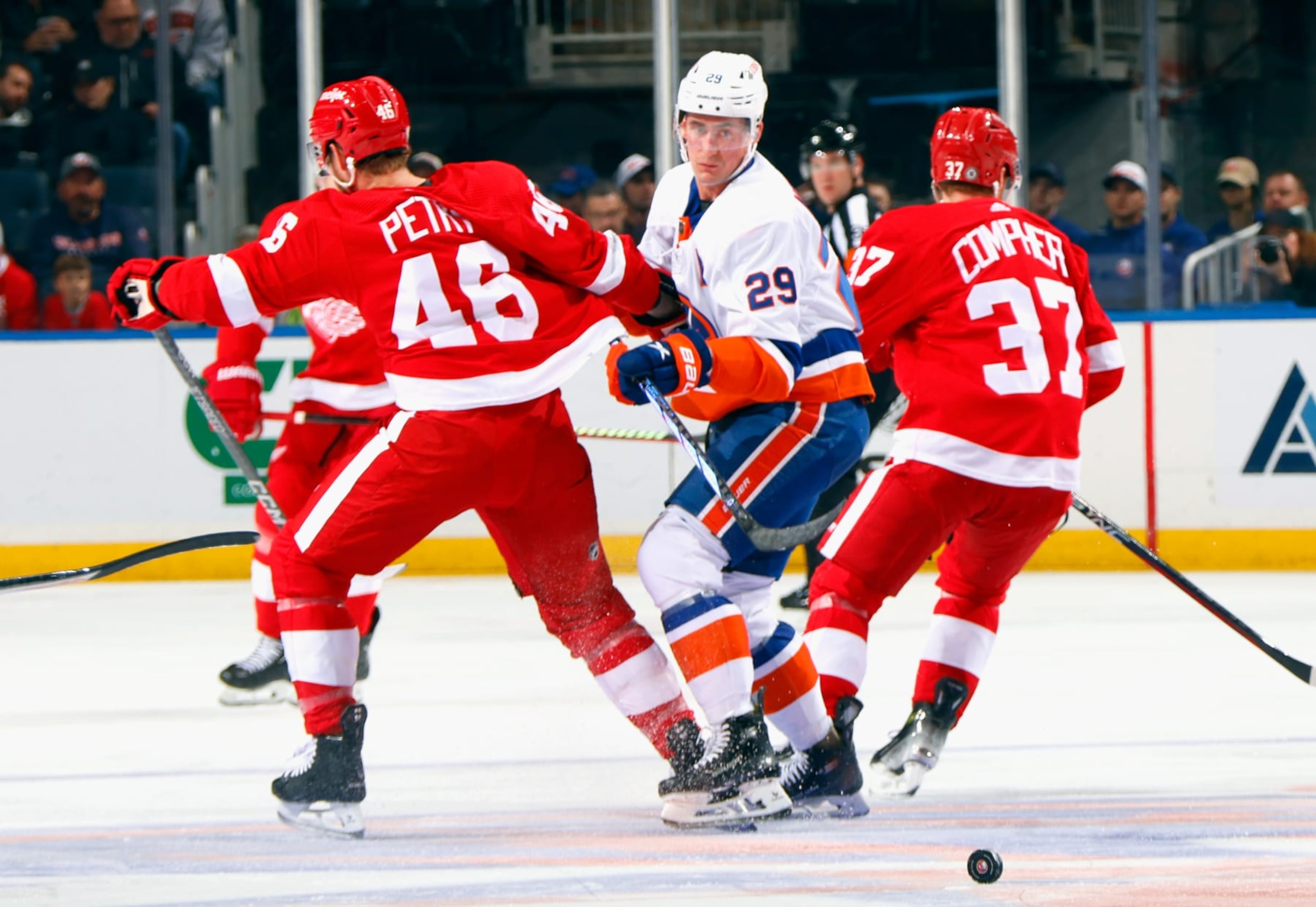 ELMONT, NEW YORK - OCTOBER 30: h29skates against the Detroit Red Wings at UBS Arena on October 30, 2023 in Elmont, New York. (Photo by Bruce Bennett/Getty Images) ELMONT, NEW YORK - OCTOBER 30: h29skates against the Detroit Red Wings at UBS Arena on October 30, 2023 in Elmont, New York. (Photo by Bruce Bennett/Getty Images)