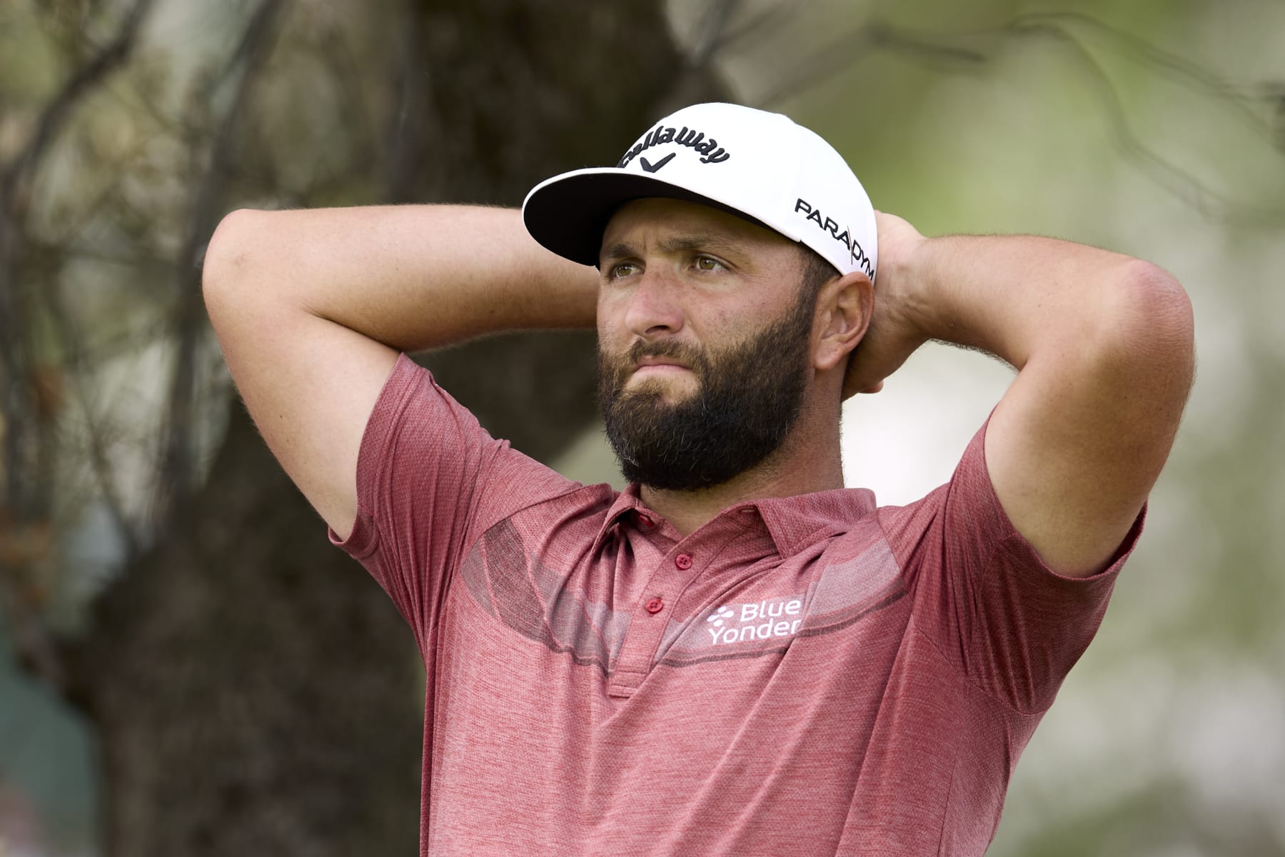 MADRID, SPAIN - OCTOBER 15: Jon Rahm of Spain looks on Day Four of the acciona Open de Espana presented by Madrid at Club de Campo Villa de Madrid on October 15, 2023 in Madrid, Spain. (Photo by Ion Alcoba/Quality Sport Images/Getty Images)