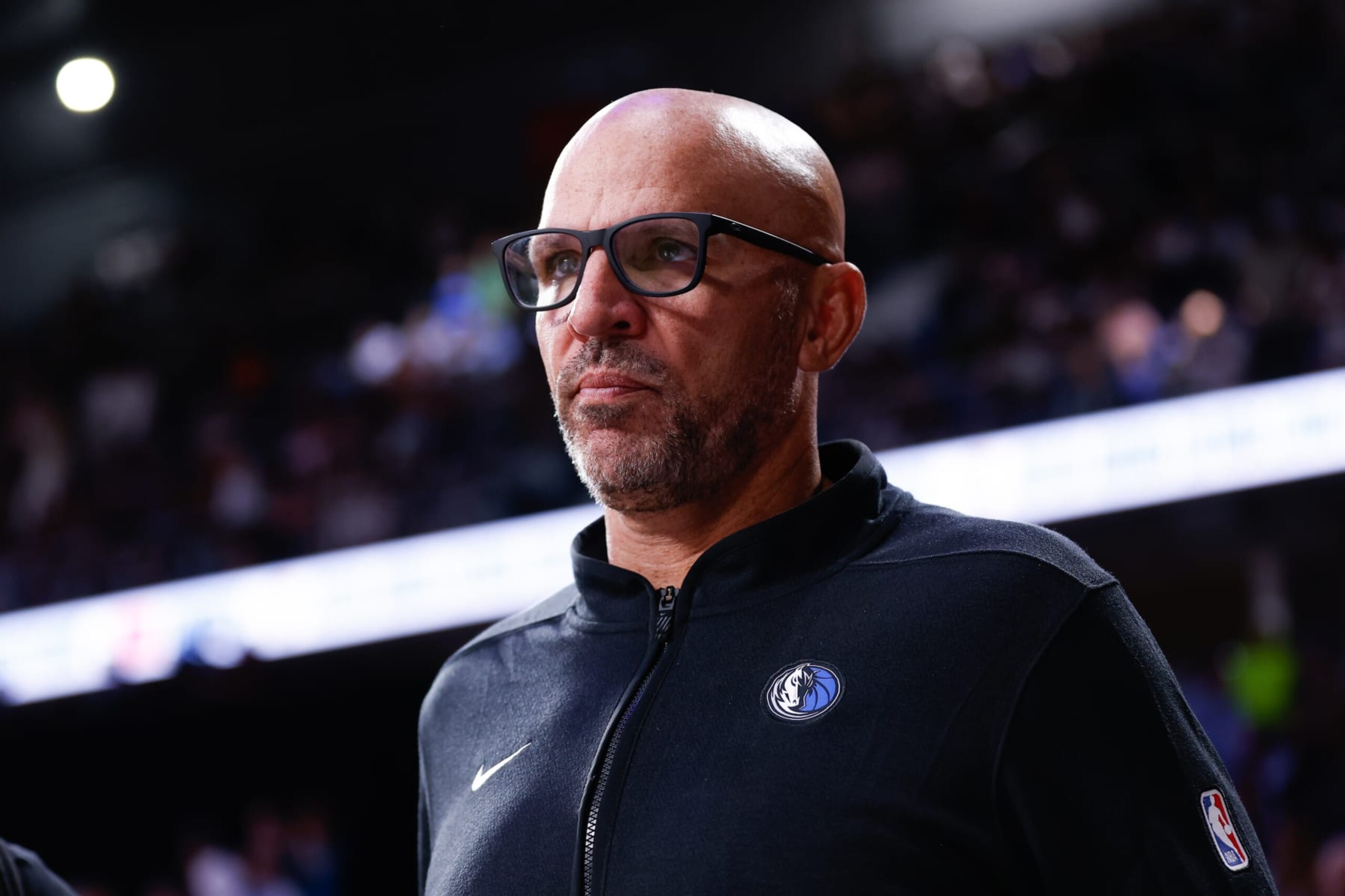 MADRID, SPAIN - OCTOBER 10: Jason Kidd, head coach of Dallas Mavericks, looks on during the basketball friendly match played between Real Madrid and Dallas Mavericks at Wizink Center pavilion on October 10, 2023, in Madrid, Spain. (Photo By Oscar J. Barroso/Europa Press via Getty Images)