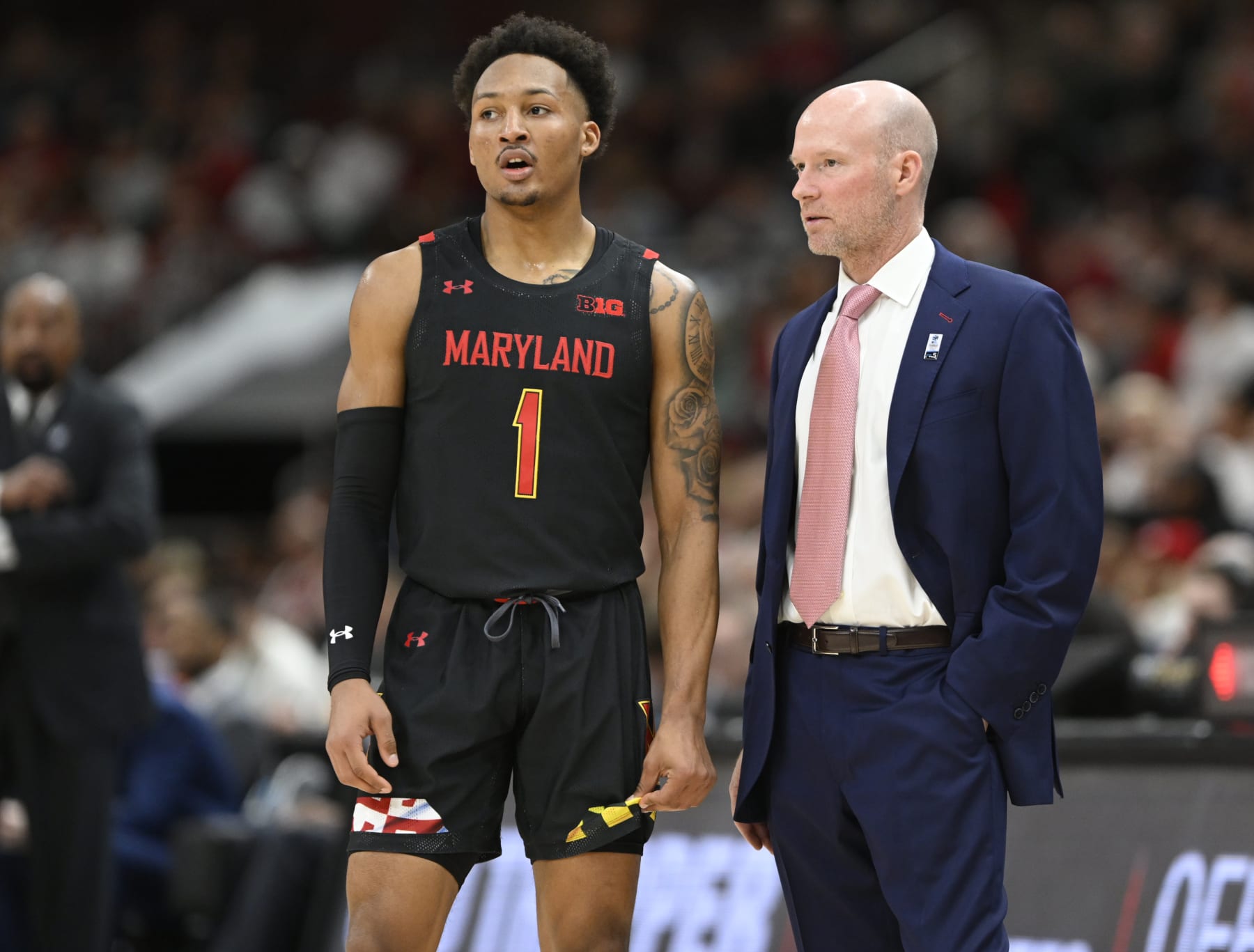 Maryland's Jahmir Young and Kevin Willard