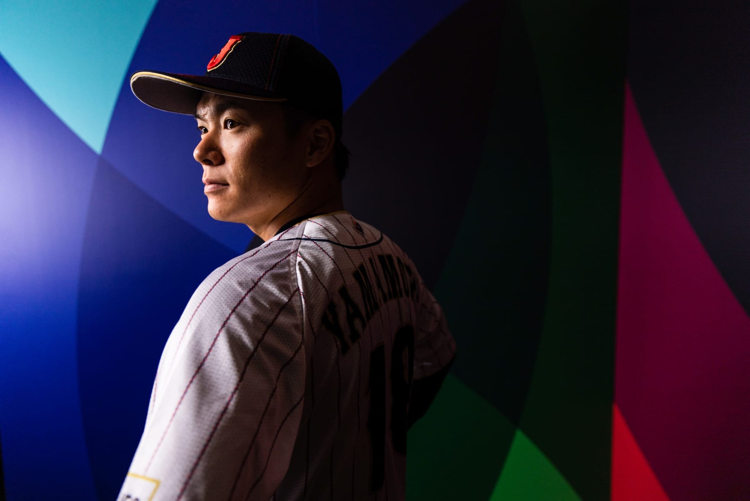 TOKYO, JAPAN - MARCH 08: Yoshinobu Yamamoto #18 of Team Japan poses during the 2023 WBC Workout Day Tokyo at Tokyo Dome on Wednesday, March 8, 2023 in Tokyo, Japan. (Photo by Lucas Stevenson/WBCI/MLB Photos via Getty Images)