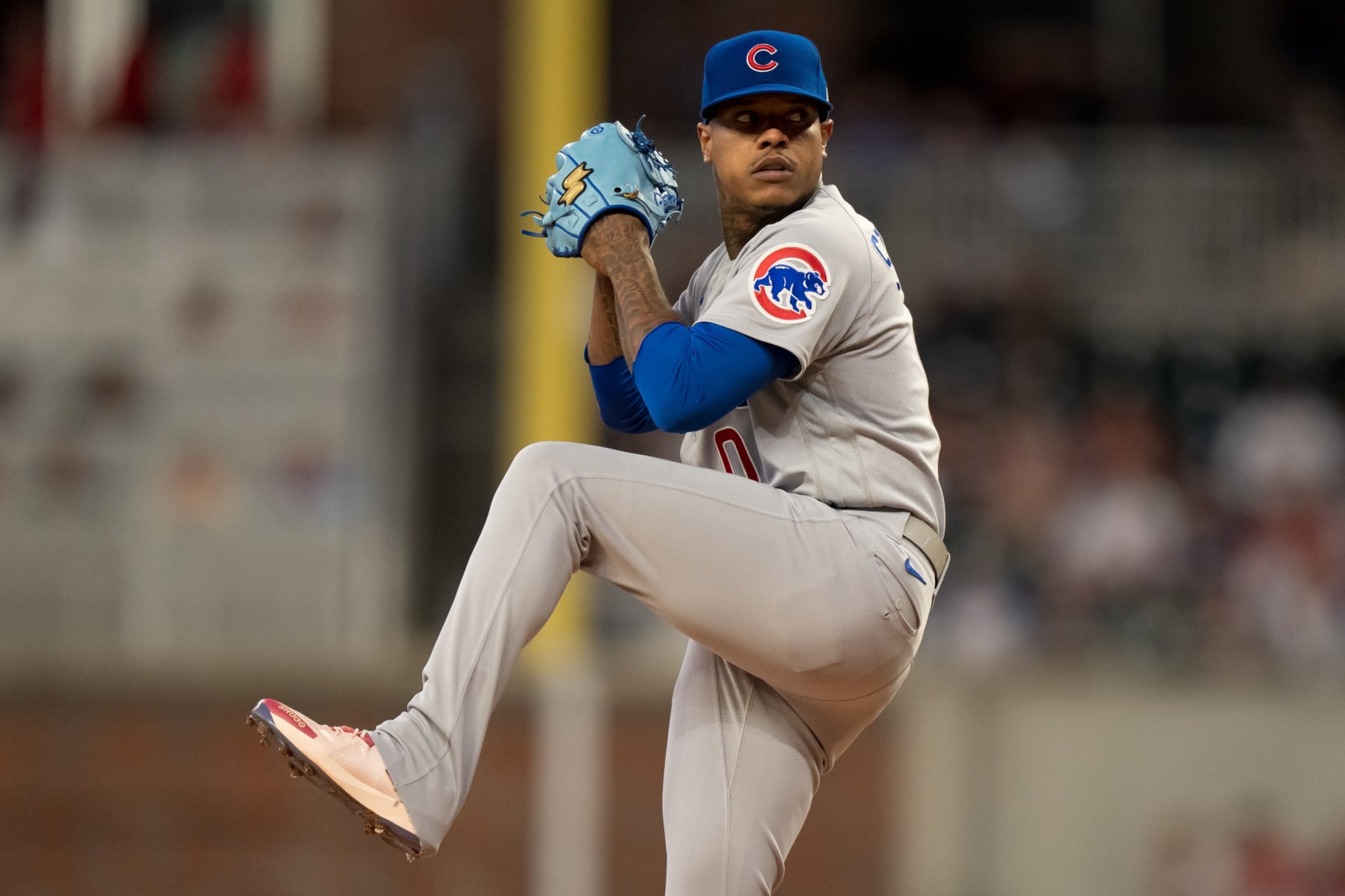 ATLANTA, GA - SEPTEMBER 28: Marcus Stroman #0 of the Chicago Cubs pitches in a game against the Atlanta Braves at Truist Park on September 28, 2023 in Atlanta, Georgia. (Photo by Matt Dirksen/Getty Images)
