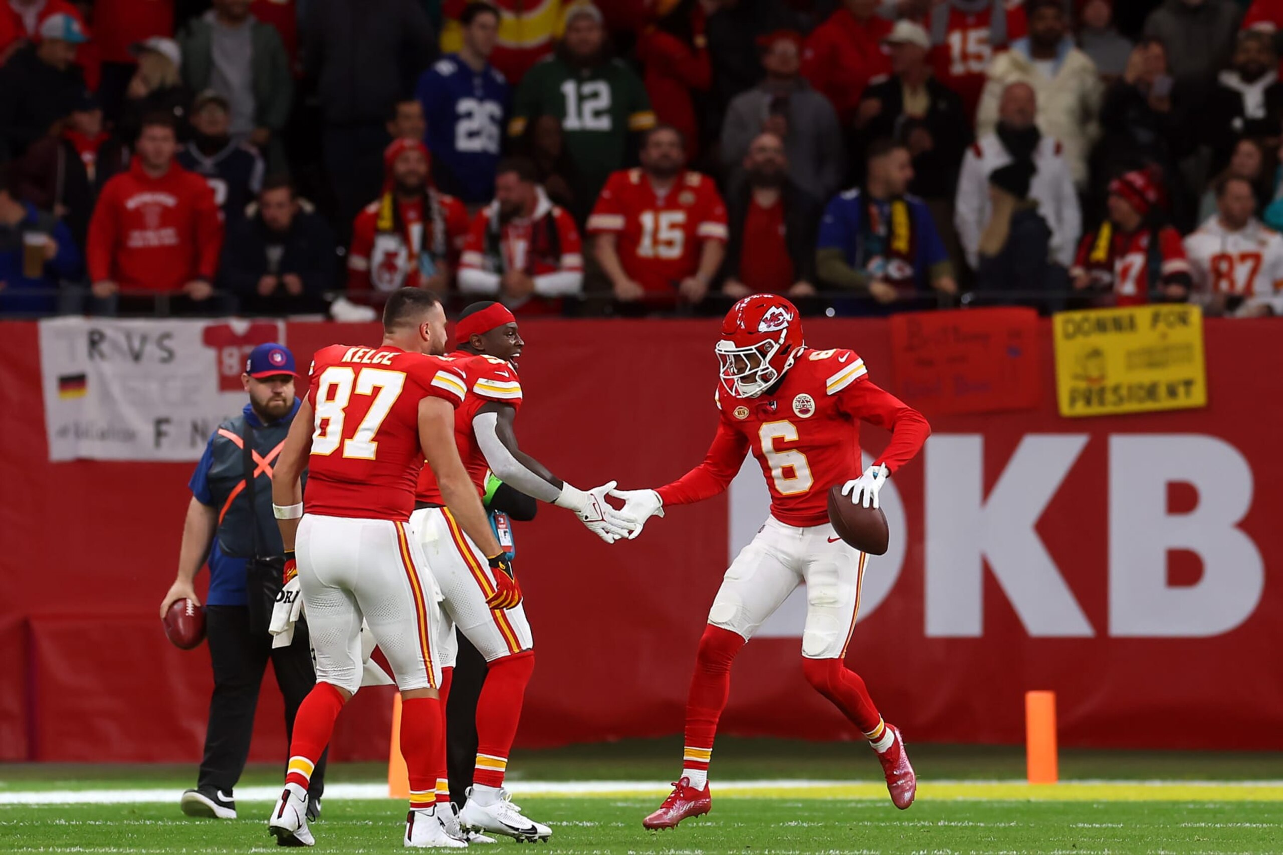 Chiefs safety Bryan Cook celebrates touchdown