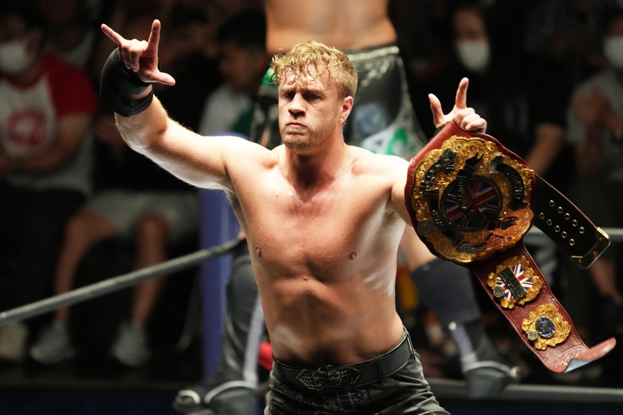 TOKYO, JAPAN - SEPTEMBER 09: Will Ospreay celebrates the victory during the New Japan Pro-Wrestling at Korakuen Hall on September 09, 2023 in Tokyo, Japan. (Photo by Etsuo Hara/Getty Images) TOKYO, JAPAN - SEPTEMBER 09: Will Ospreay celebrates the victory during the New Japan Pro-Wrestling at Korakuen Hall on September 09, 2023 in Tokyo, Japan. (Photo by Etsuo Hara/Getty Images)