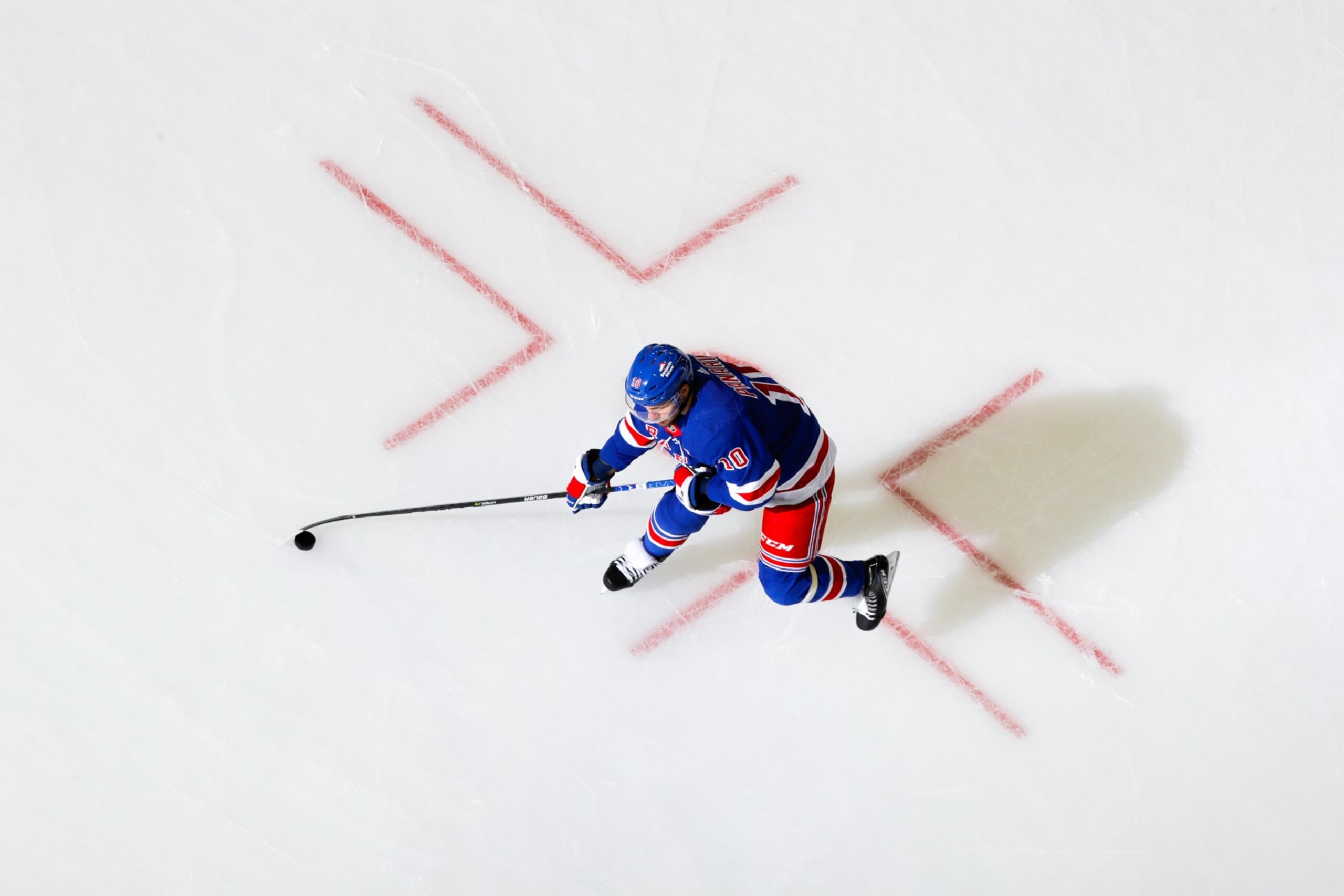 NEW YORK, NEW YORK - NOVEMBER 02:  Artemi Panarin #10 of the New York Rangers skates during warmups prior to the game against the Carolina Hurricanes at Madison Square Garden on November 2, 2023 in New York City. (Photo by Jared Silber/NHLI via Getty Images)