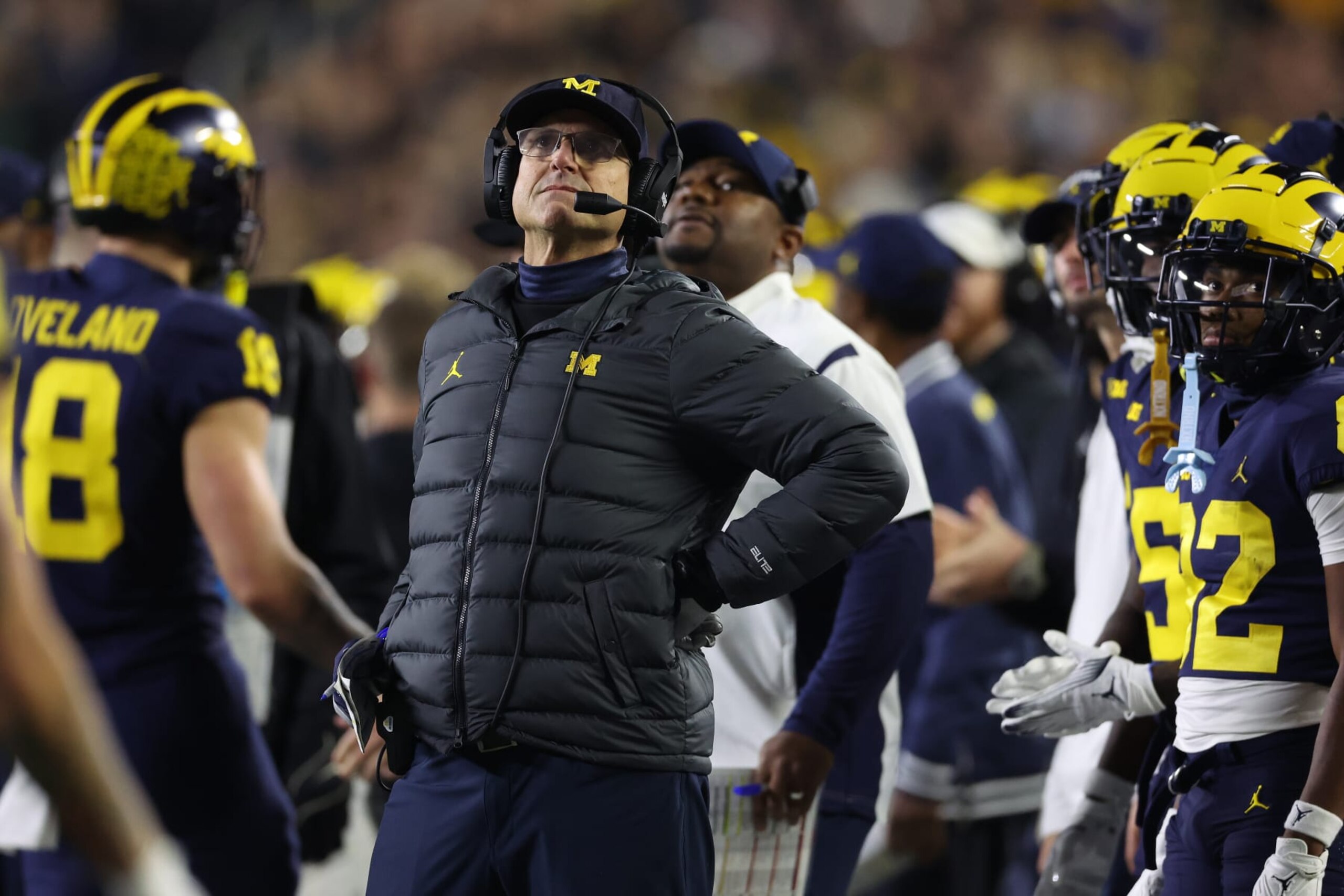 Head coach Jim Harbaugh