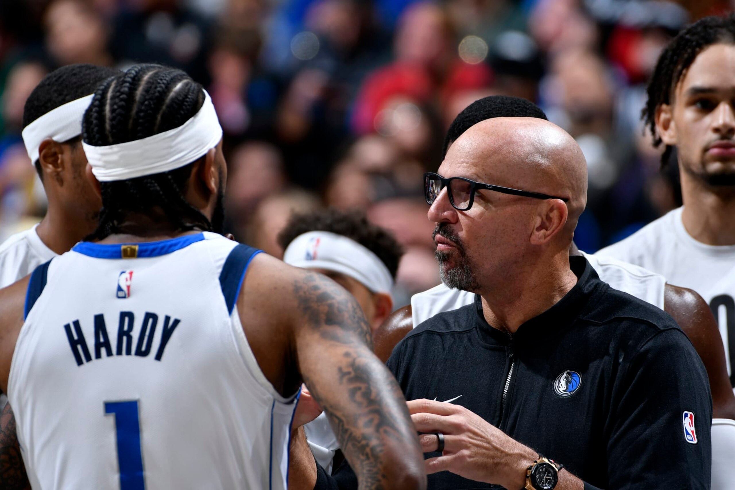 ORLANDO, FL - NOVEMBER 6: Head Coach Jason Kidd of the Dallas Mavericks speaks during the game against the Orlando Magic on November 6, 2023 at Amway Center in Orlando, Florida. NOTE TO USER: User expressly acknowledges and agrees that, by downloading and or using this photograph, User is consenting to the terms and conditions of the Getty Images License Agreement. Mandatory Copyright Notice: Copyright 2023 NBAE (Photo by Fernando Medina/NBAE via Getty Images)