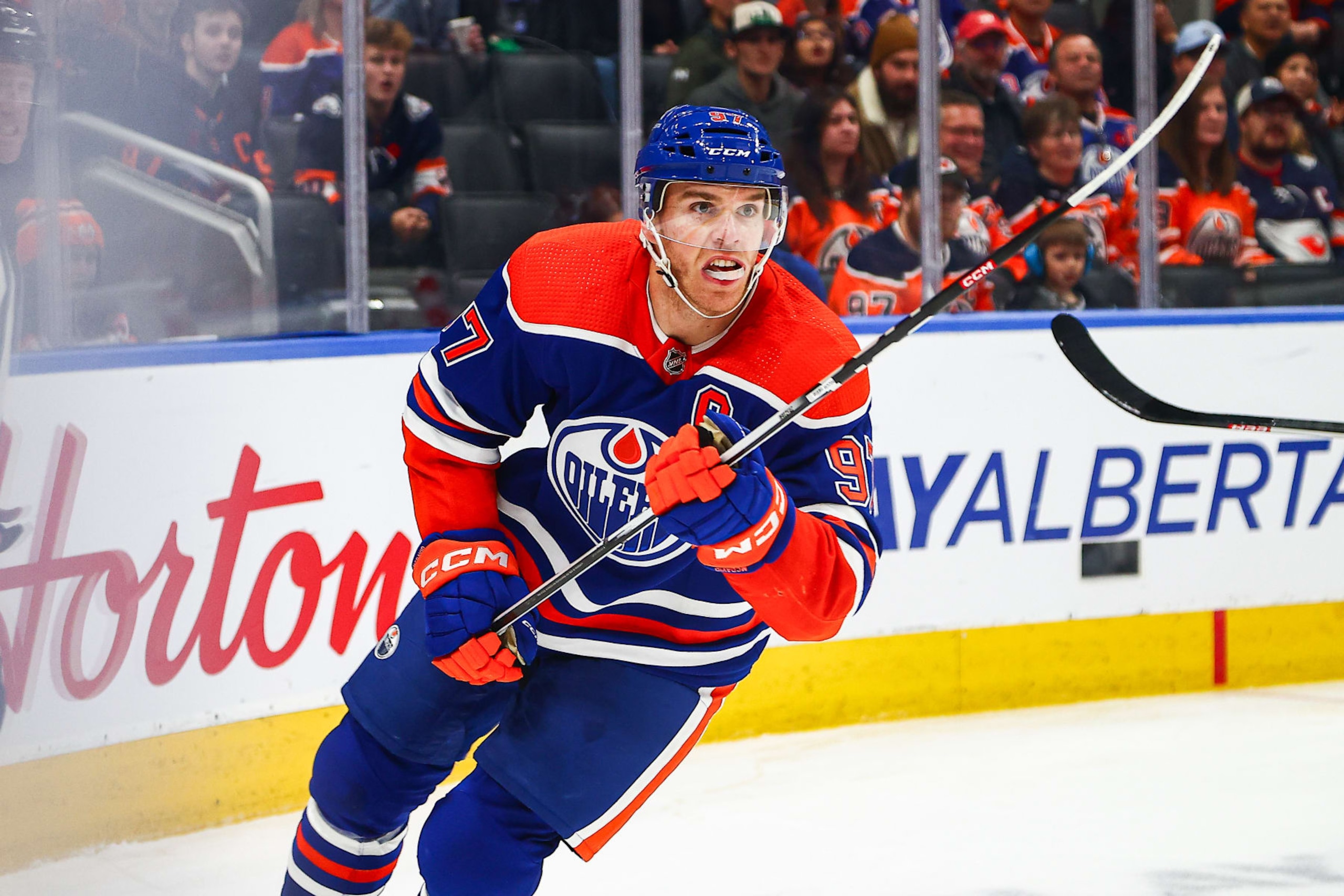 EDMONTON, AB - NOVEMBER 04: Edmonton Oilers Center Connor McDavid (97) in action in the third period of the Edmonton Oilers game versus the Nashville Predators on November 4, 2023 at Rogers Place in Edmonton, AB. (Photo by Curtis Comeau/Icon Sportswire via Getty Images) EDMONTON, AB - NOVEMBER 04: Edmonton Oilers Center Connor McDavid (97) in action in the third period of the Edmonton Oilers game versus the Nashville Predators on November 4, 2023 at Rogers Place in Edmonton, AB. (Photo by Curtis Comeau/Icon Sportswire via Getty Images)