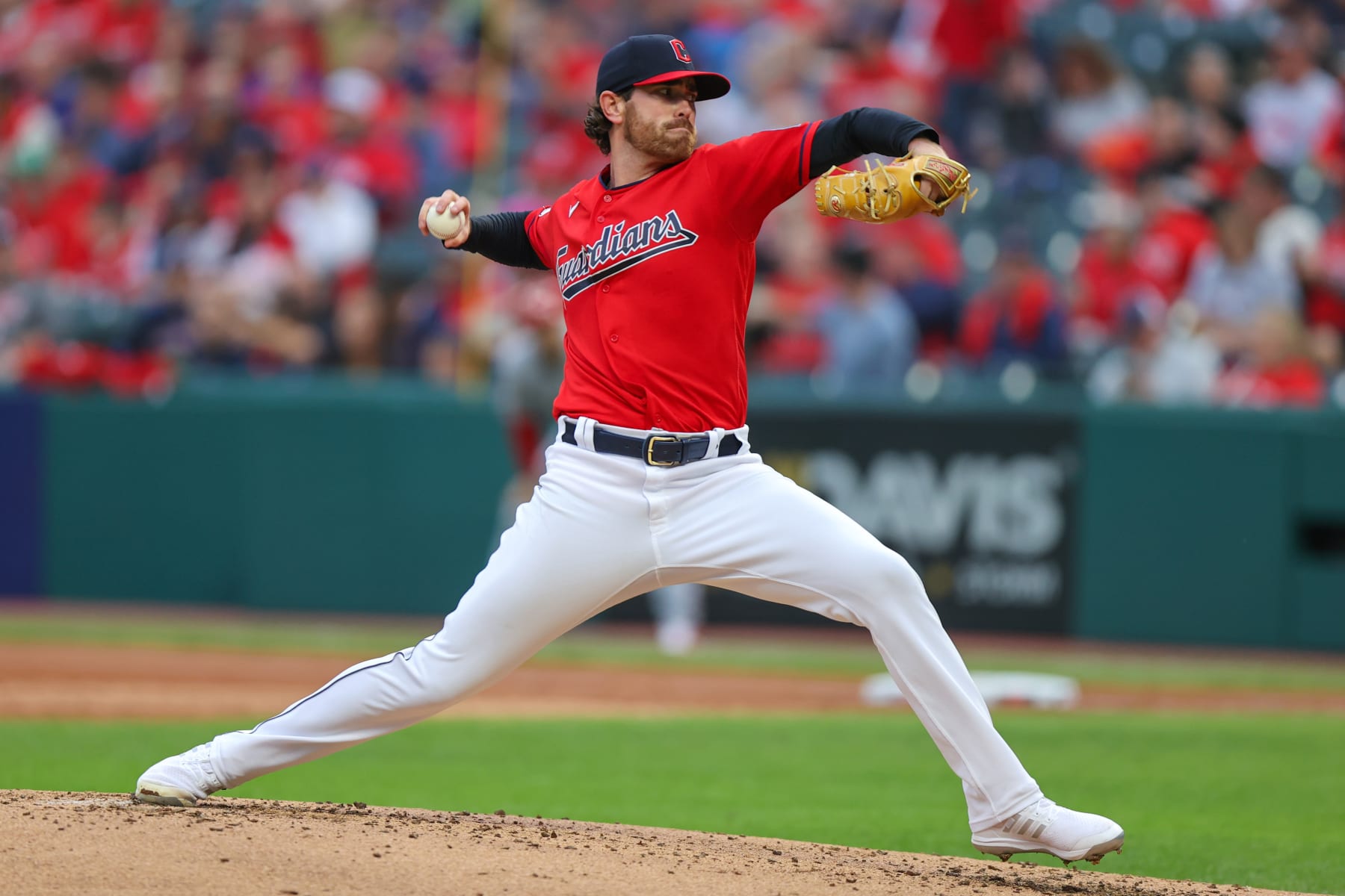 CLEVELAND, OH - SEPTEMBER 27: Cleveland Guardians starting pitcher Shane Bieber (57) delivers a pitch to the plate during the second inning of the Major League Baseball Interleague game between the Cincinnati Reds and Cleveland Guardians on September 27, 2023, at Progressive Field in Cleveland, OH. (Photo by Frank Jansky/Icon Sportswire via Getty Images)