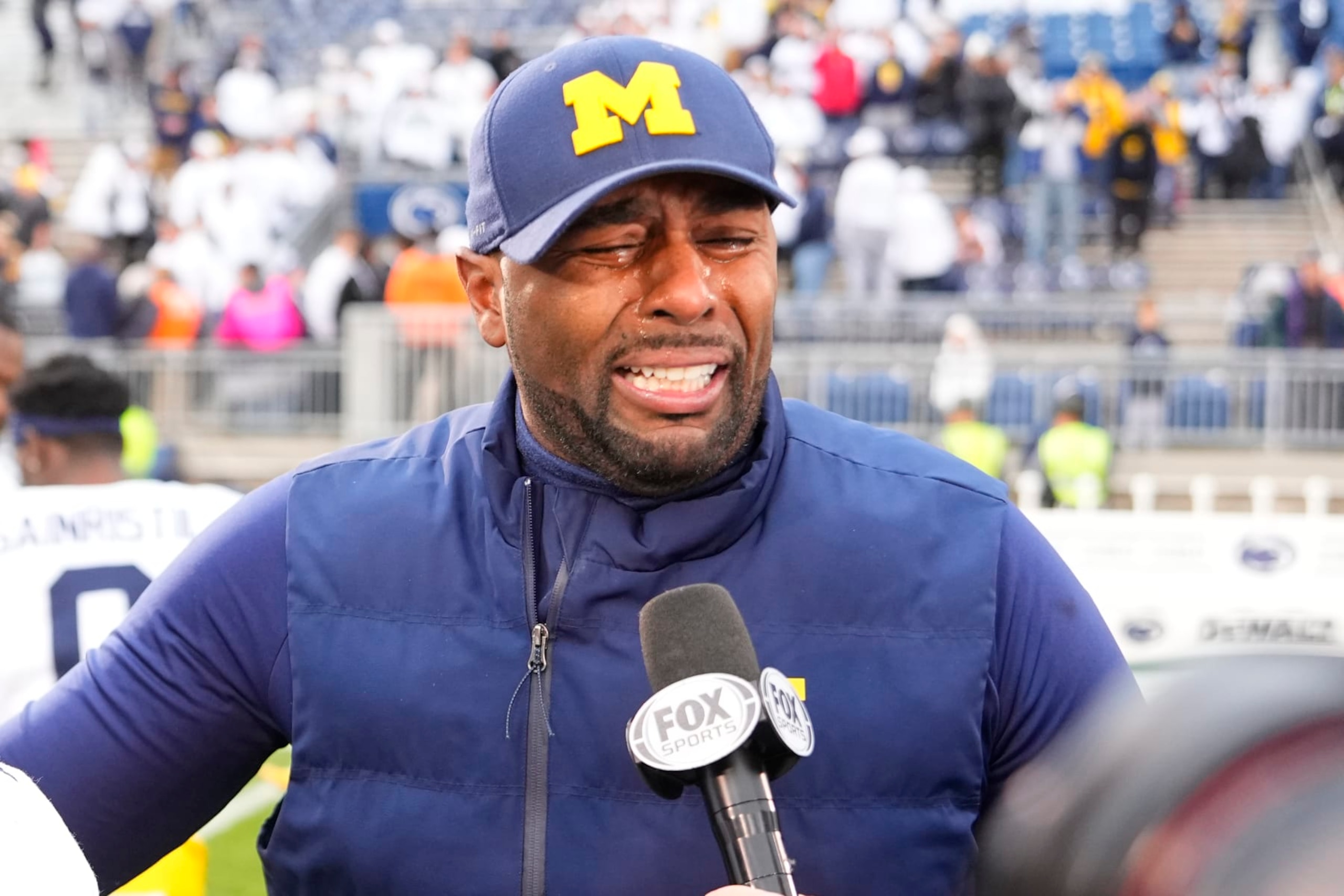 Acting Michigan head coach Sherrone Moore