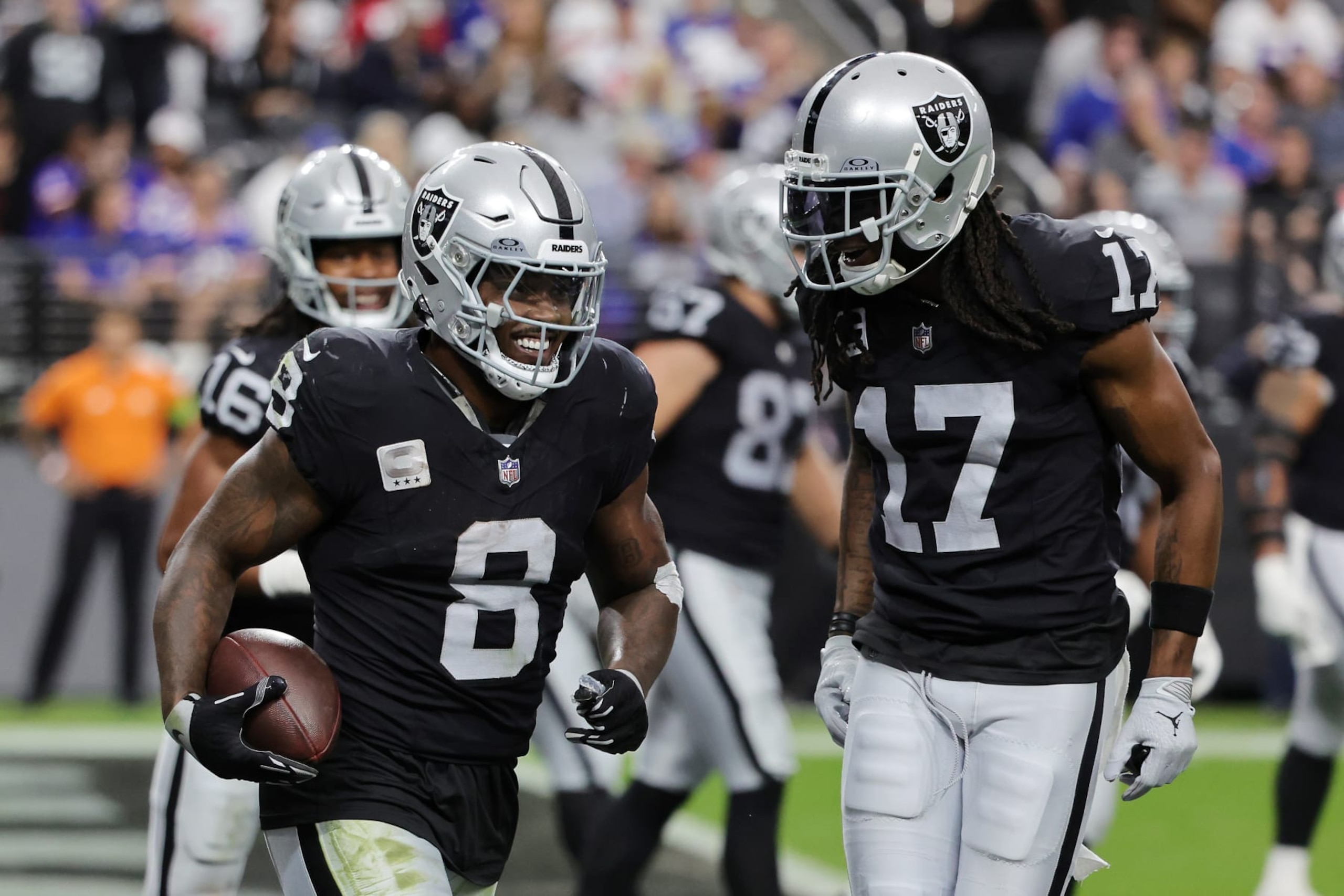 Josh Jacobs and Davante Adams