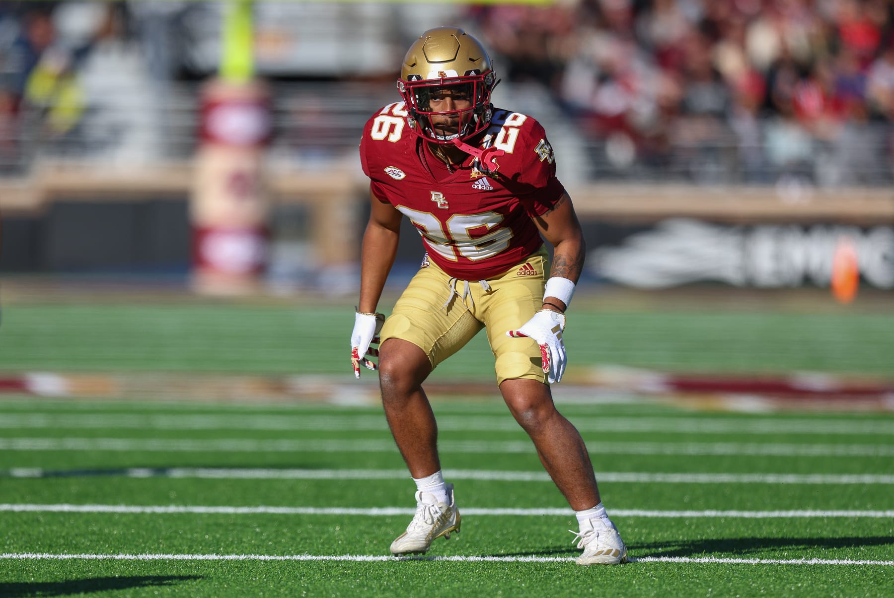 CHESTNUT HILL, MA - NOVEMBER 11: Boston College Eagles defensive back CJ Clinkscales (26) in action during a college football game between Virginia Tech Hokies and Boston College Eagles on November 11, 2023, at Alumni Stadium in Chestnut Hill, MA. (Photo by M. Anthony Nesmith/Icon Sportswire via Getty Images)