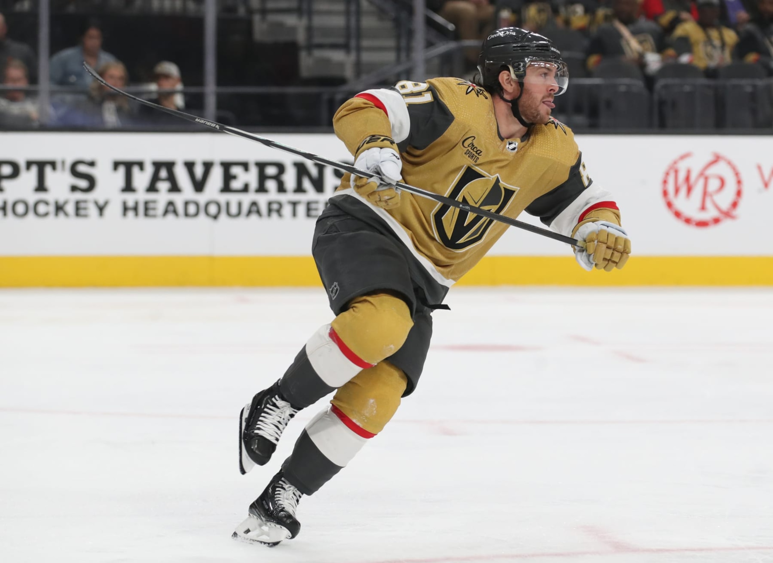 LAS VEGAS, NEVADA - NOVEMBER 08: Jonathan Marchessault #81 of the Vegas Golden Knights skates during the third period against the Los Angeles Kings at T-Mobile Arena on November 08, 2023 in Las Vegas, Nevada. (Photo by Zak Krill/NHLI via Getty Images) LAS VEGAS, NEVADA - NOVEMBER 08: Jonathan Marchessault #81 of the Vegas Golden Knights skates during the third period against the Los Angeles Kings at T-Mobile Arena on November 08, 2023 in Las Vegas, Nevada. (Photo by Zak Krill/NHLI via Getty Images)