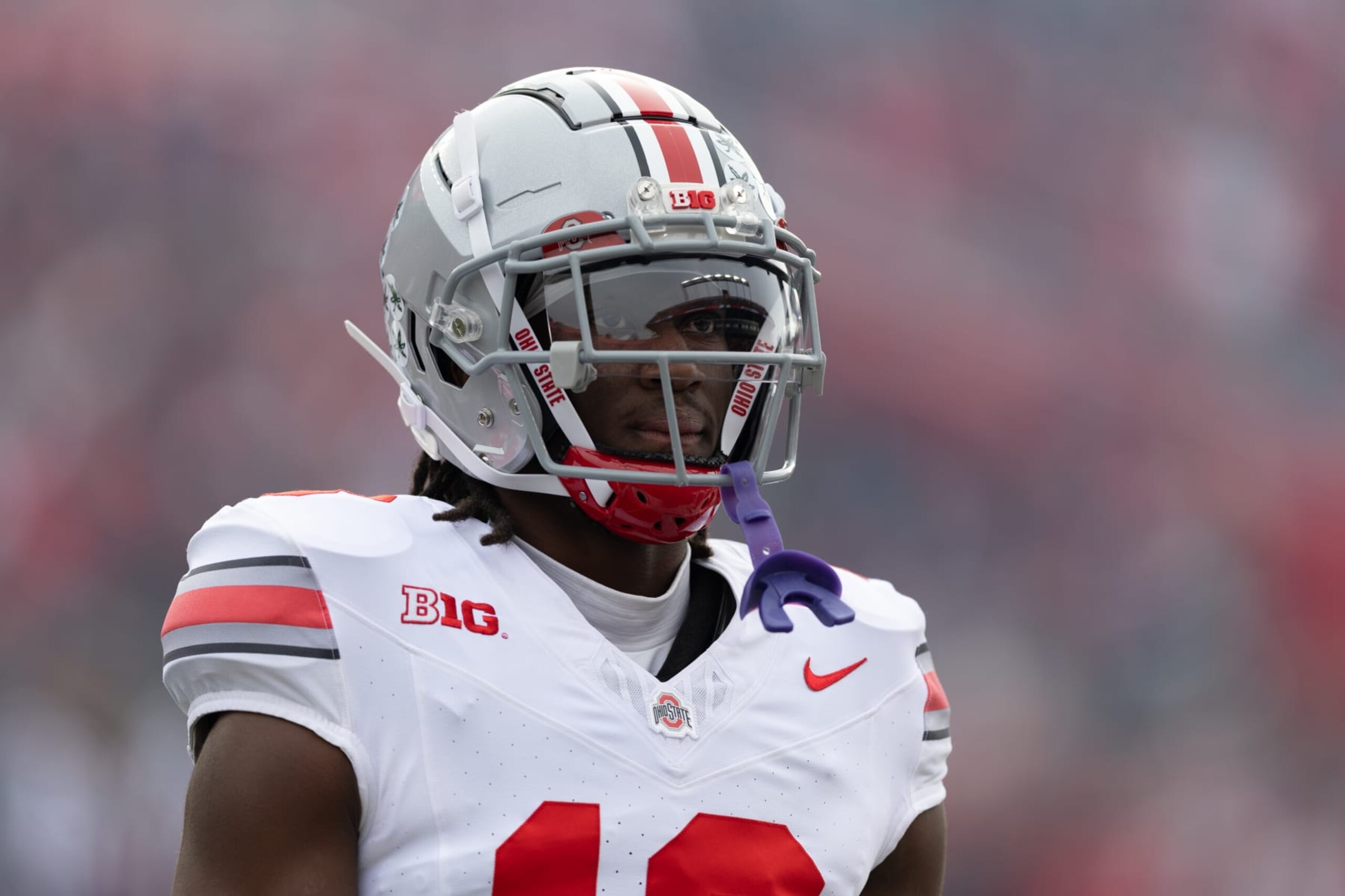 PISCATAWAY, NJ - NOVEMBER 04: Marvin Harrison Jr. #18 of the Ohio State Buckeyes during the game against the Rutgers Scarlet Knights on November 4, 2023 at SHI Stadium in Piscataway, New Jersey. (Photo by Rich Graessle/Icon Sportswire via Getty Images) PISCATAWAY, NJ - NOVEMBER 04: Marvin Harrison Jr. #18 of the Ohio State Buckeyes during the game against the Rutgers Scarlet Knights on November 4, 2023 at SHI Stadium in Piscataway, New Jersey. (Photo by Rich Graessle/Icon Sportswire via Getty Images)
