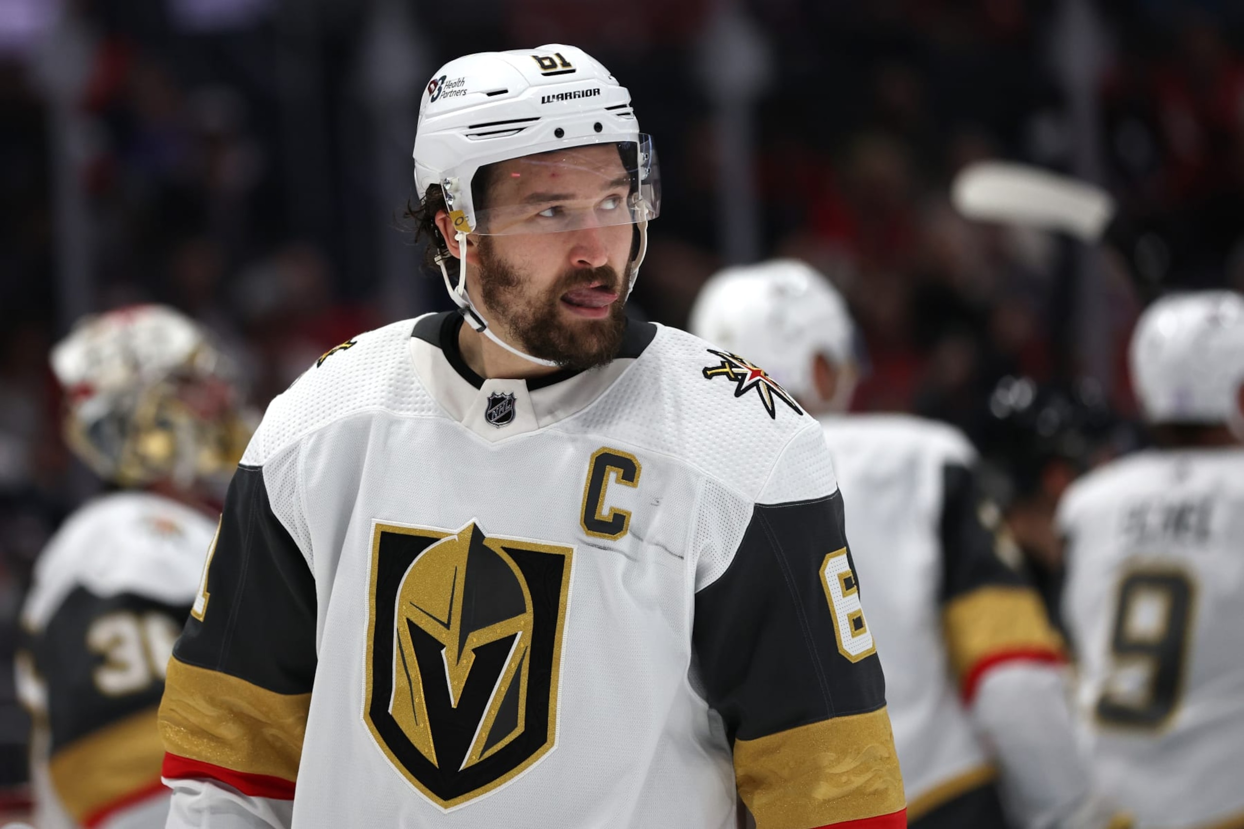 WASHINGTON, DC - NOVEMBER 01: Mark Stone #61 of the Vegas Golden Knights looks on against the Washington Capitals during the second period at Capital One Arena on November 1, 2022 in Washington, DC. (Photo by Patrick Smith/Getty Images) WASHINGTON, DC - NOVEMBER 01: Mark Stone #61 of the Vegas Golden Knights looks on against the Washington Capitals during the second period at Capital One Arena on November 1, 2022 in Washington, DC. (Photo by Patrick Smith/Getty Images)