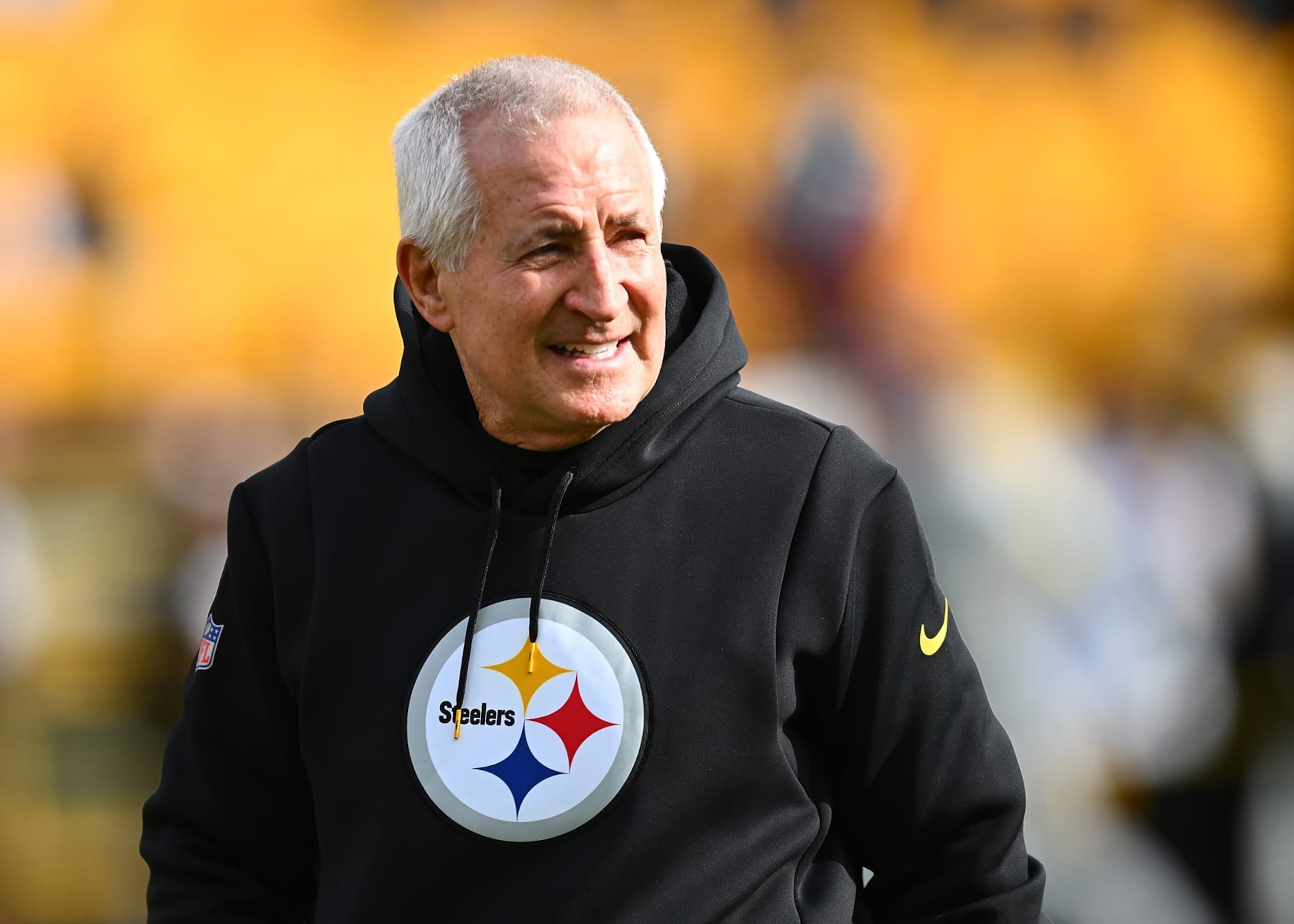 PITTSBURGH, PA - JANUARY 08:  Special Teams coordinator Danny Smith of the Pittsburgh Steelers looks on prior to the game against the Cleveland Browns at Acrisure Stadium on January 8, 2023 in Pittsburgh, Pennsylvania. (Photo by Joe Sargent/Getty Images)