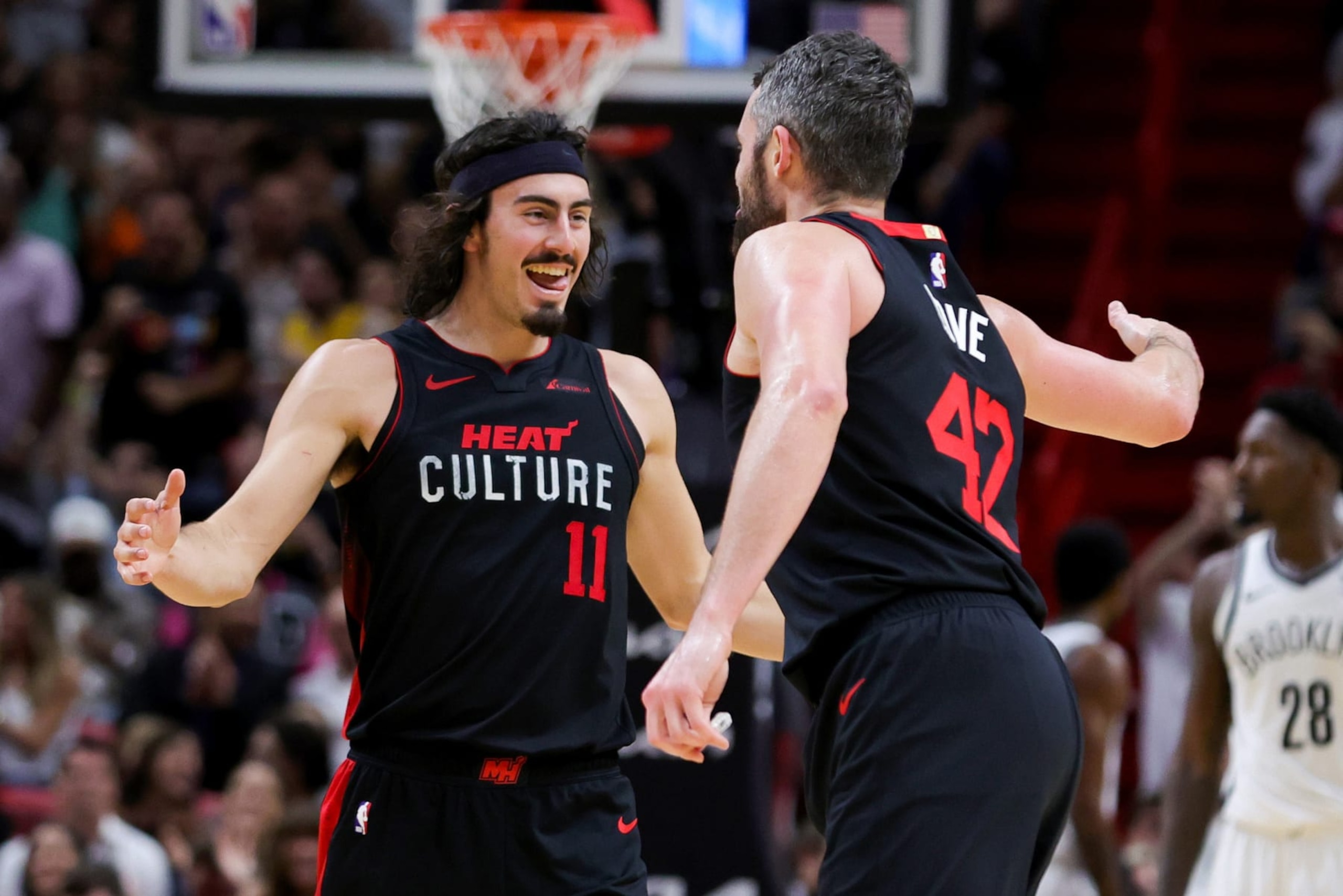 Jaime Jaquez Jr. and Kevin Love
