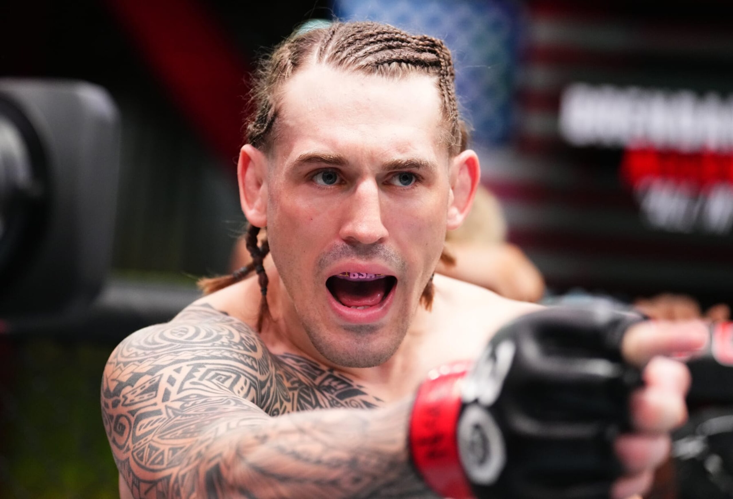 LAS VEGAS, NEVADA - NOVEMBER 18: Brendan Allen prepares to face Paul Craig of Scotland in a middleweight fight during the UFC Fight Night event at UFC APEX on November 18, 2023 in Las Vegas, Nevada. (Photo by Chris Unger/Zuffa LLC via Getty Images)
