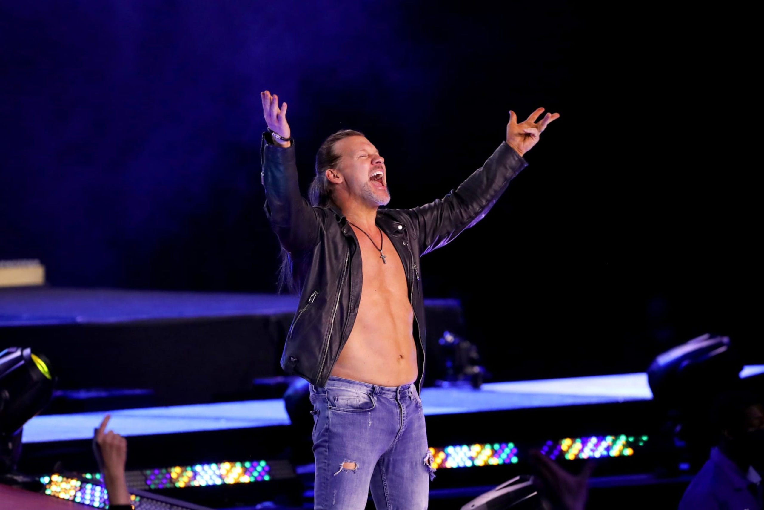CLEVELAND, OH - JANUARY 26: Chris Jericho is introduced during the AEW Dynamite - Beach Break taping on January 26, 2022, at the Wolstein Center in Cleveland, OH. (Photo by Frank Jansky/Icon Sportswire via Getty Images)