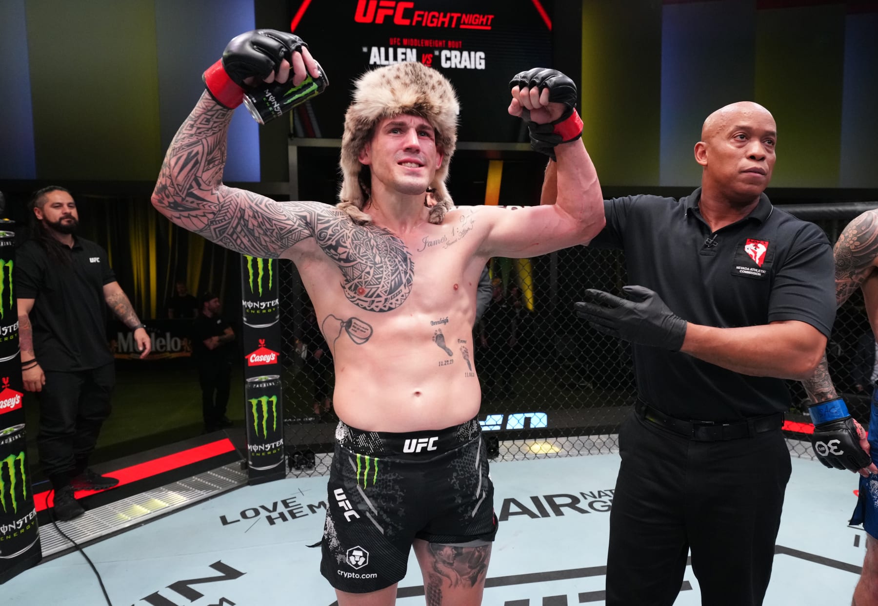Brendan Allen reacts after his victory over Paul Craig