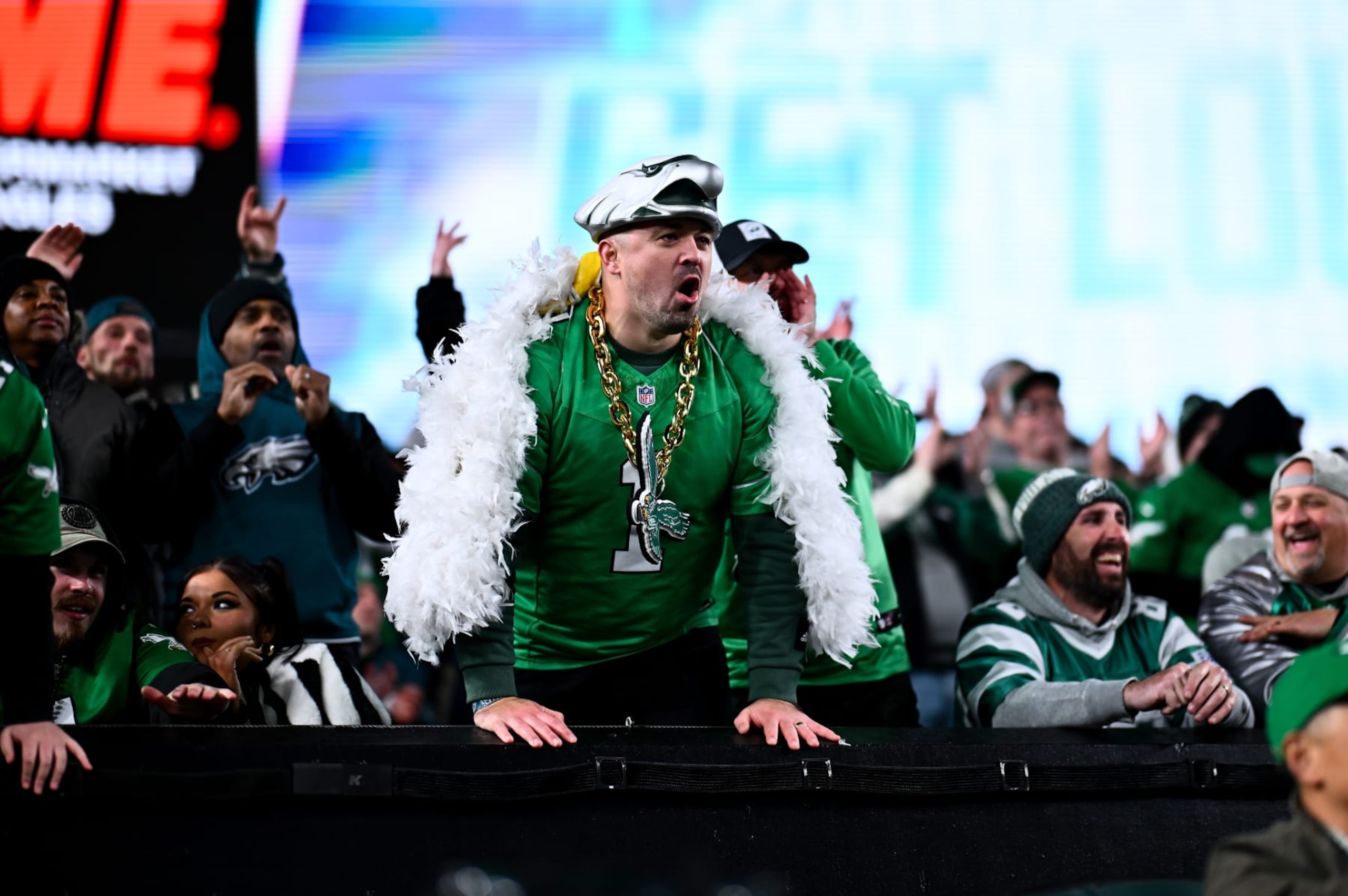 PHILADELPHIA, PA - OCTOBER 22: Philadelphia Eagles fans cheer during the game between the Miami Dolphins and Philadelphia Eagles on October 22, 2023 at Lincoln Financial Field in Philadelphia, PA. (Photo by Kyle Ross/Icon Sportswire via Getty Images)
