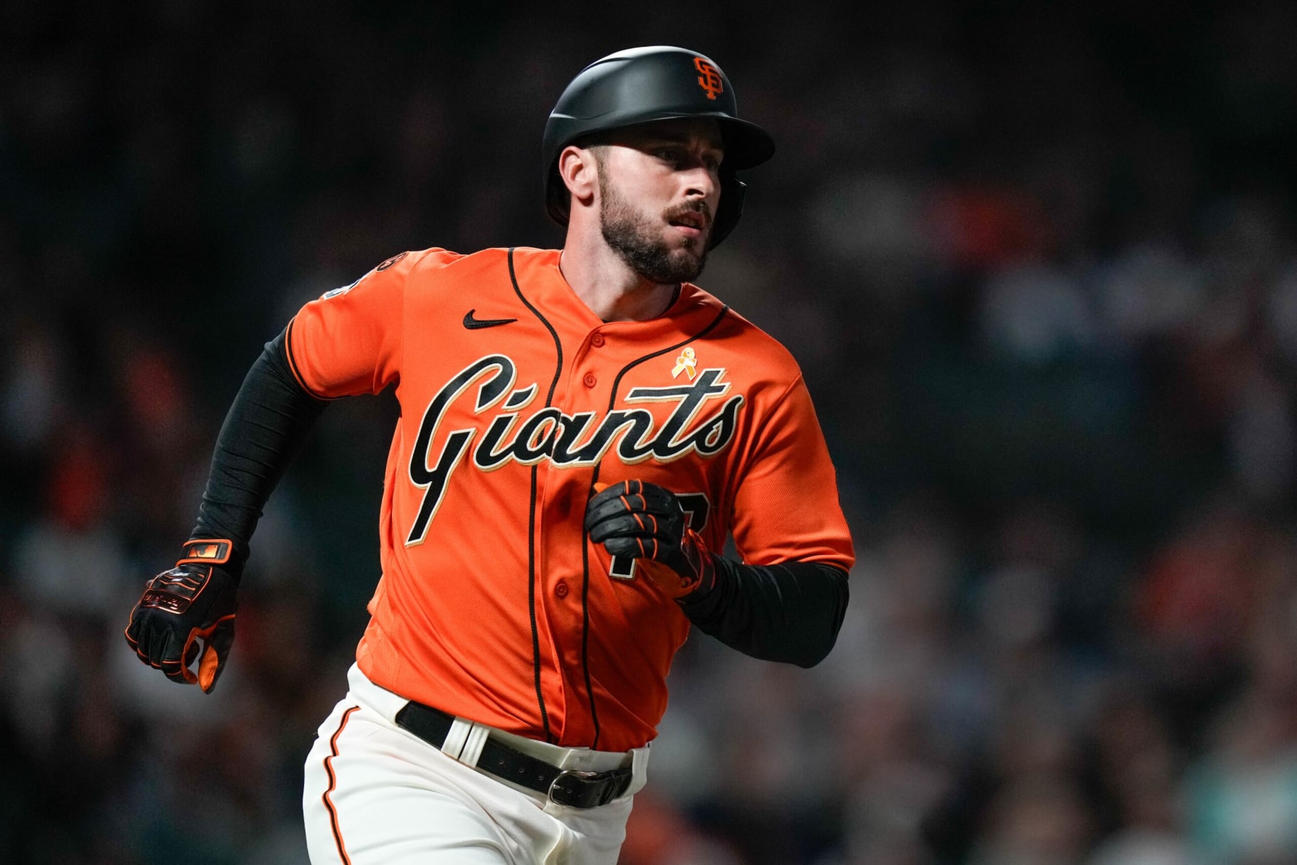 SAN FRANCISCO, CALIFORNIA - SEPTEMBER 8: Paul DeJong #18 of the San Francisco Giants in a game against the Colorado Rockies at Oracle Park on September 8, 2023 in San Francisco, California. (Photo by Andy Kuno/San Francisco Giants/Getty Images)