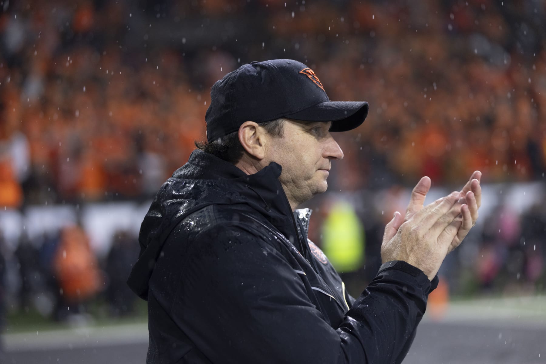 CORVALLIS, OREGON - NOVEMBER 18: Oregon State Beavers Head Coach Johnathan Smith walks on the field before their game against the Washington Huskies at Reser Stadium on November 18, 2023 in Corvallis, Oregon. (Photo by Tom Hauck/Getty Images) CORVALLIS, OREGON - NOVEMBER 18: Oregon State Beavers Head Coach Johnathan Smith walks on the field before their game against the Washington Huskies at Reser Stadium on November 18, 2023 in Corvallis, Oregon. (Photo by Tom Hauck/Getty Images)