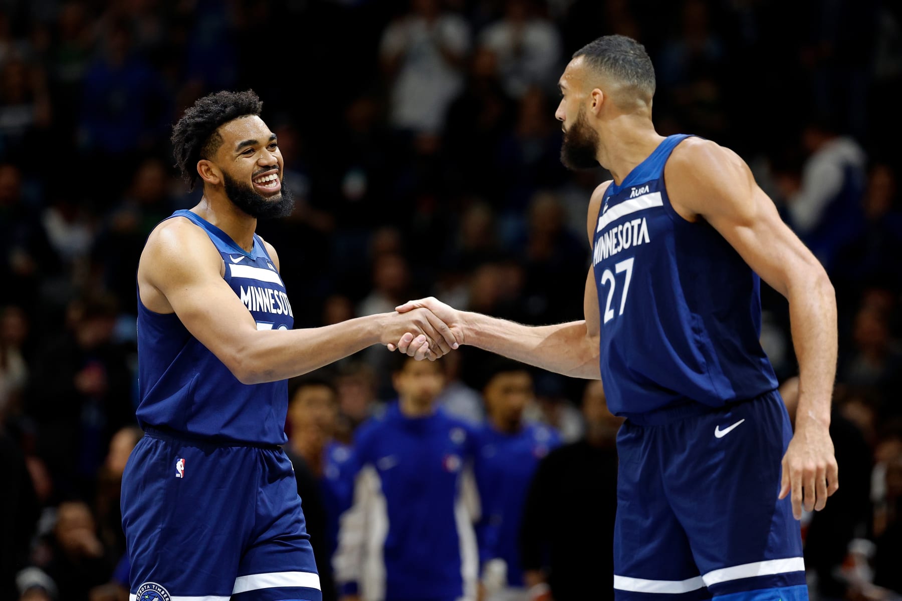 Karl-Anthony Towns and Rudy Gobert