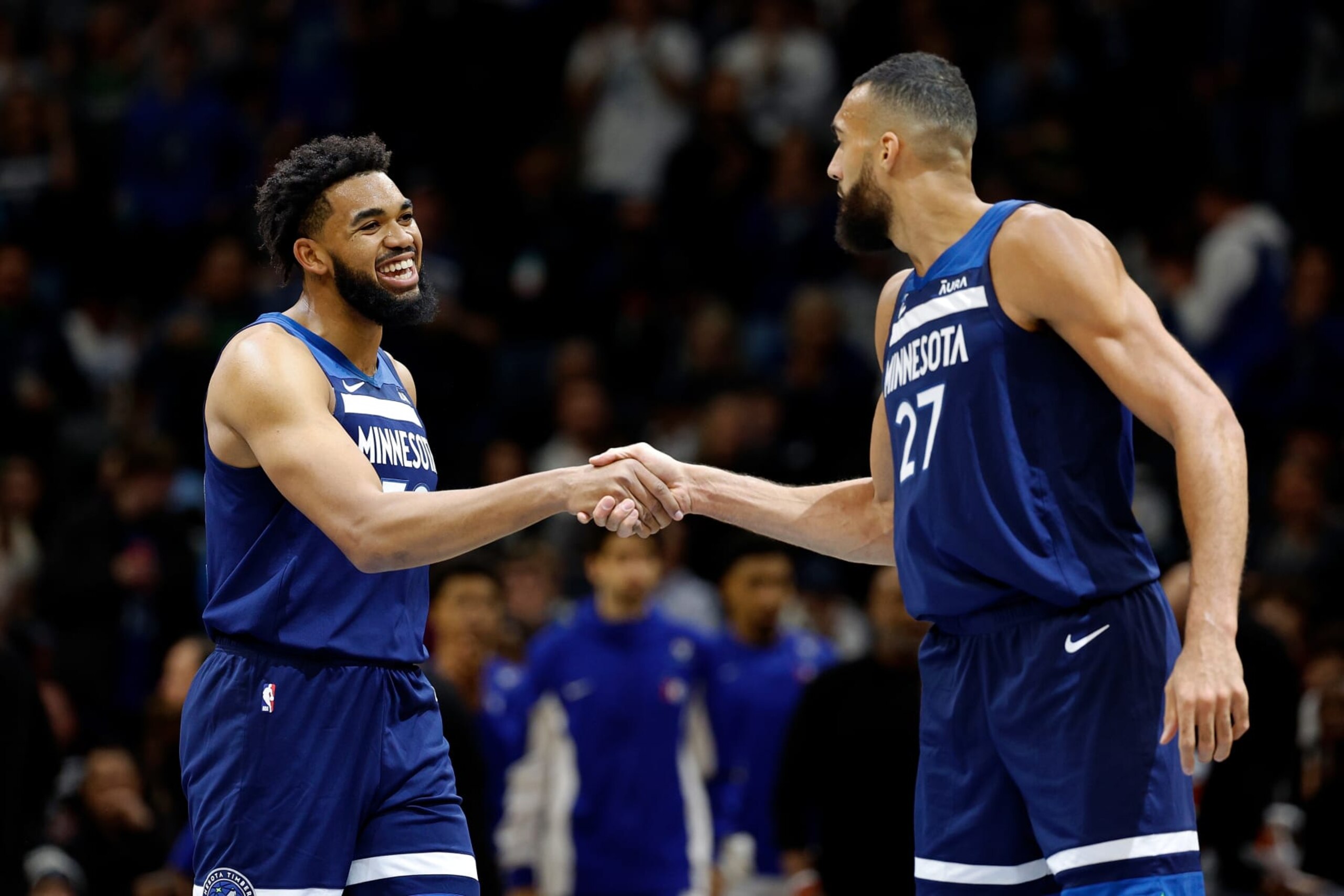 Karl-Anthony Towns and Rudy Gobert