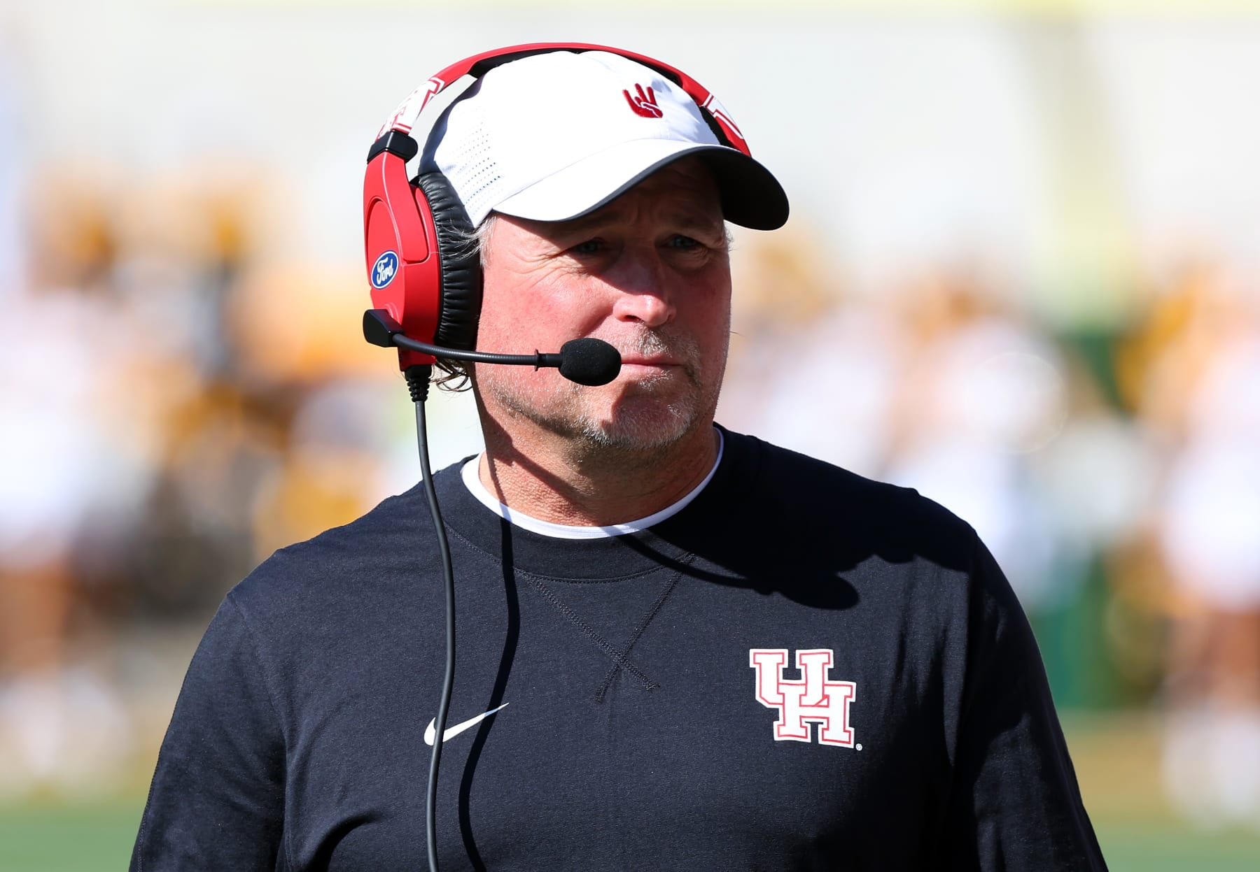 WACO, TEXAS - NOVEMBER 04: Head coach Dana Holgorsen of the Houston Cougars is seen on the field during the game against the Baylor Bears at McLane Stadium on November 04, 2023 in Waco, Texas. (Photo by Richard Rodriguez/Getty Images) WACO, TEXAS - NOVEMBER 04: Head coach Dana Holgorsen of the Houston Cougars is seen on the field during the game against the Baylor Bears at McLane Stadium on November 04, 2023 in Waco, Texas. (Photo by Richard Rodriguez/Getty Images)