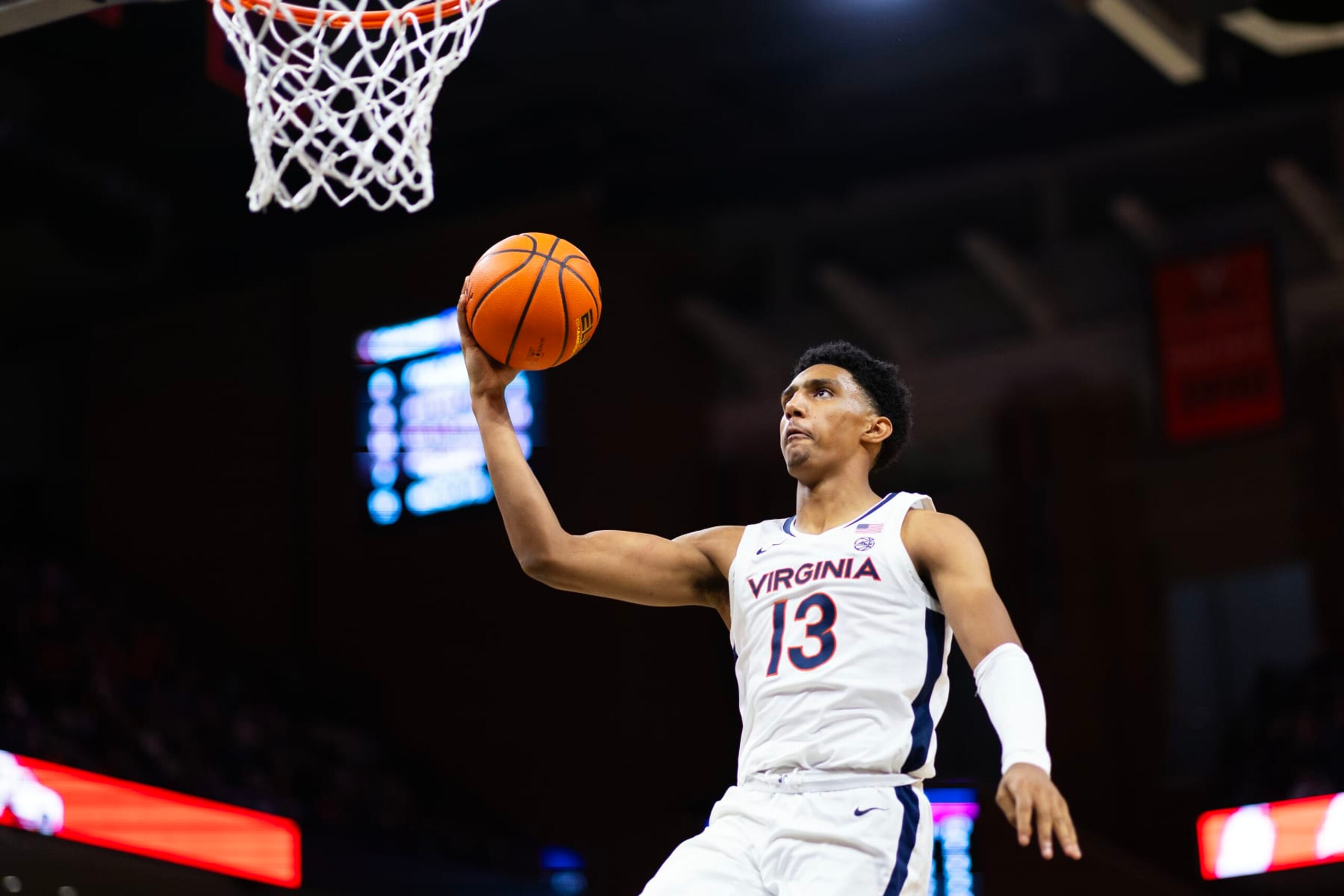 CHARLOTTESVILLE, VIRGINIA - NOVEMBER 06: Ryan Dunn #13 of the Virginia Cavaliers shoots in the second half during a game against the Tarleton State Texans at John Paul Jones Arena on November 6, 2023 in Charlottesville, Virginia. (Photo by Ryan M. Kelly/Getty Images)
